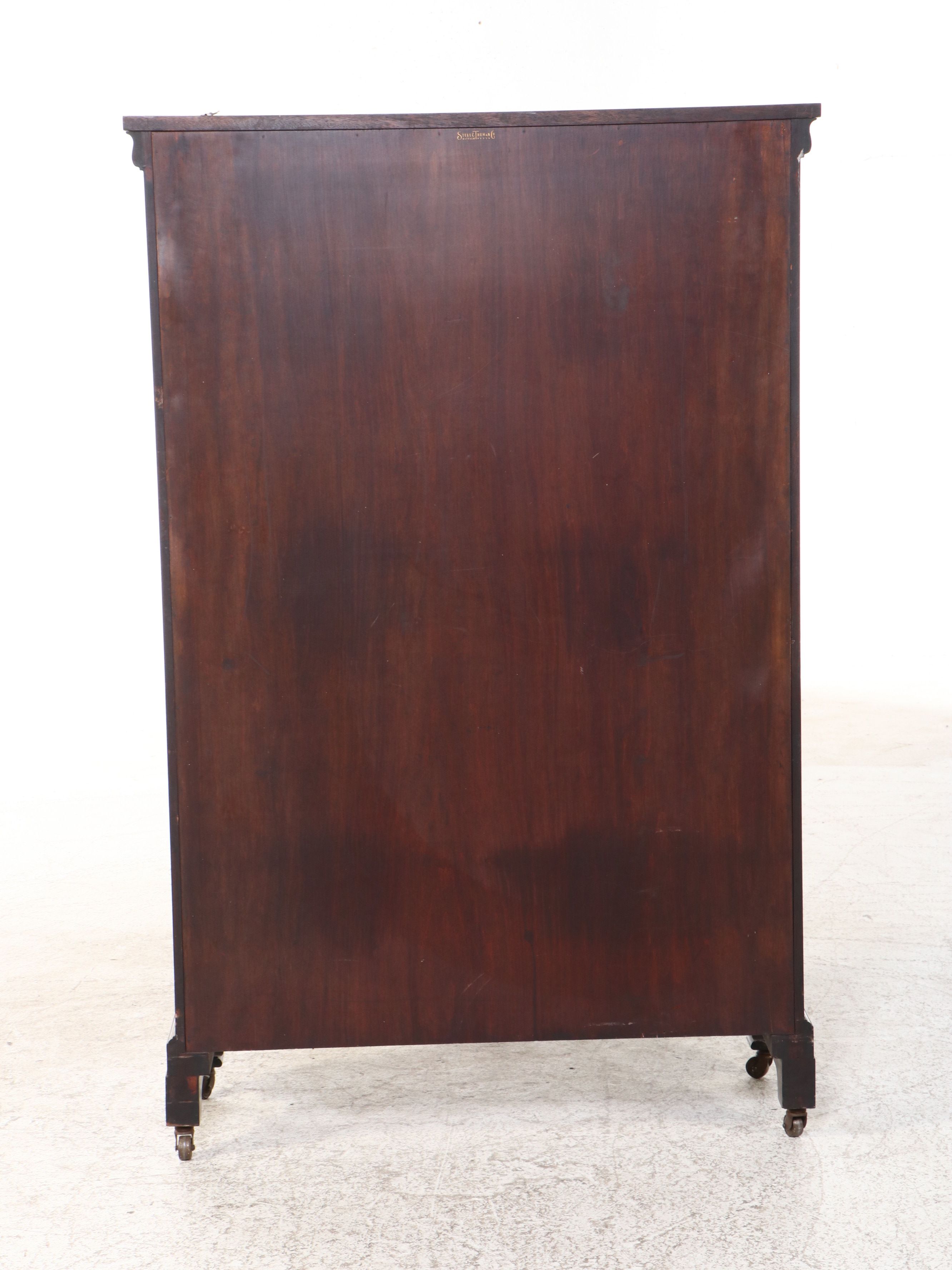 Mahogany Glass-Front Bookcase Cabinet, Early 20th Century