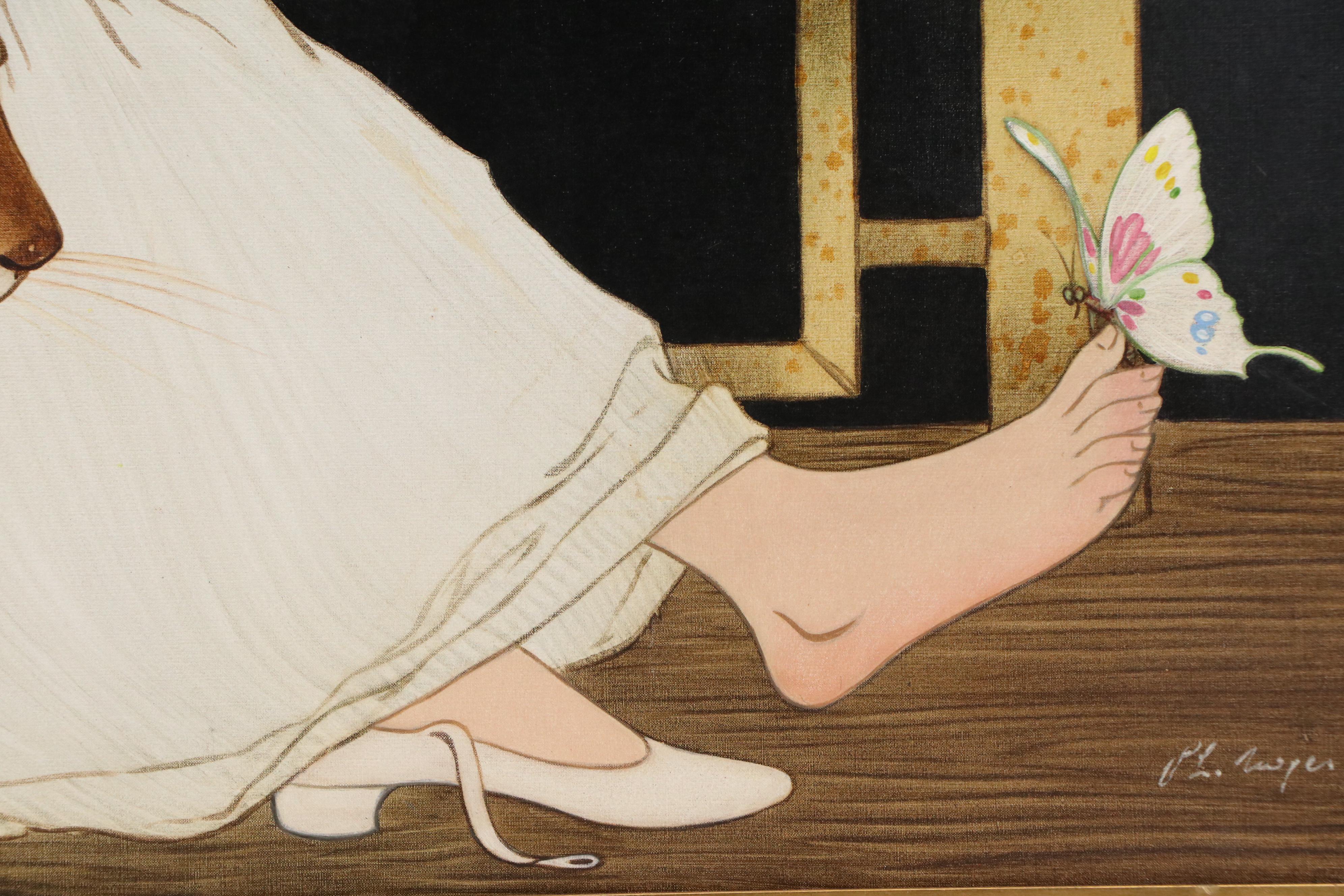 Philippe Henri Noyer Oil Painting "The Swing," 1978