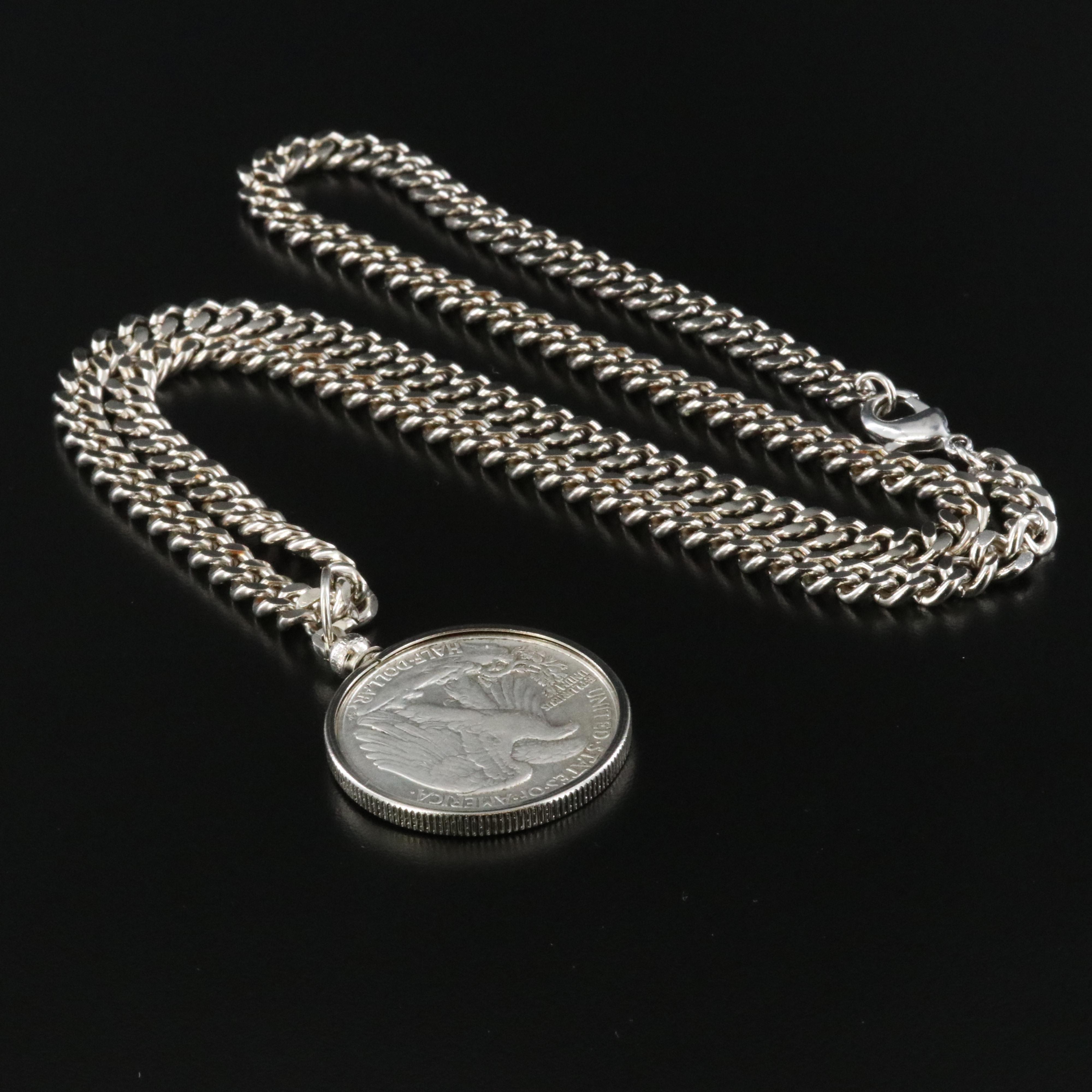 1945 Walking Liberty Silver Half Dollar Necklace