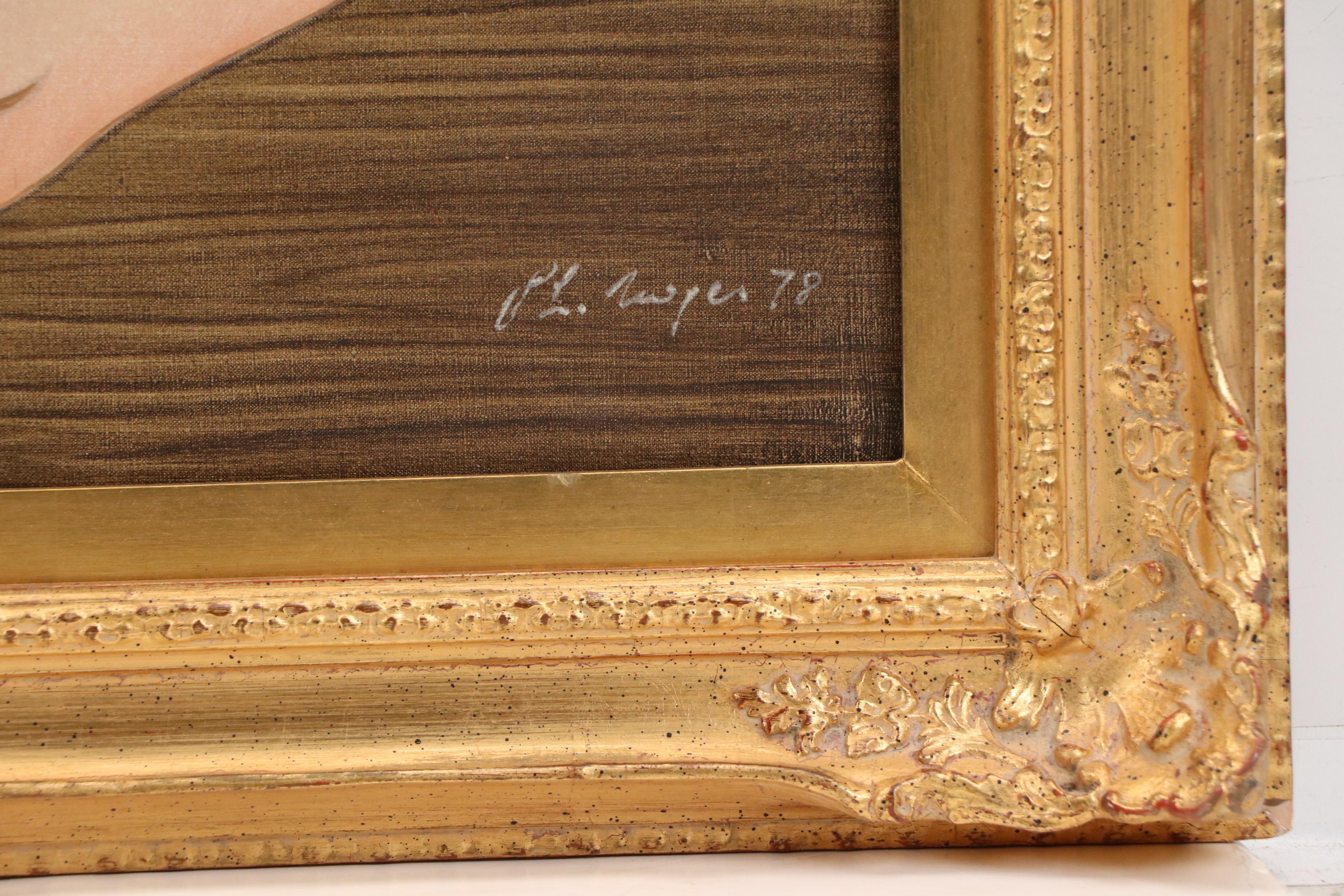 Philippe Henri Noyer Oil Painting "The Swing," 1978