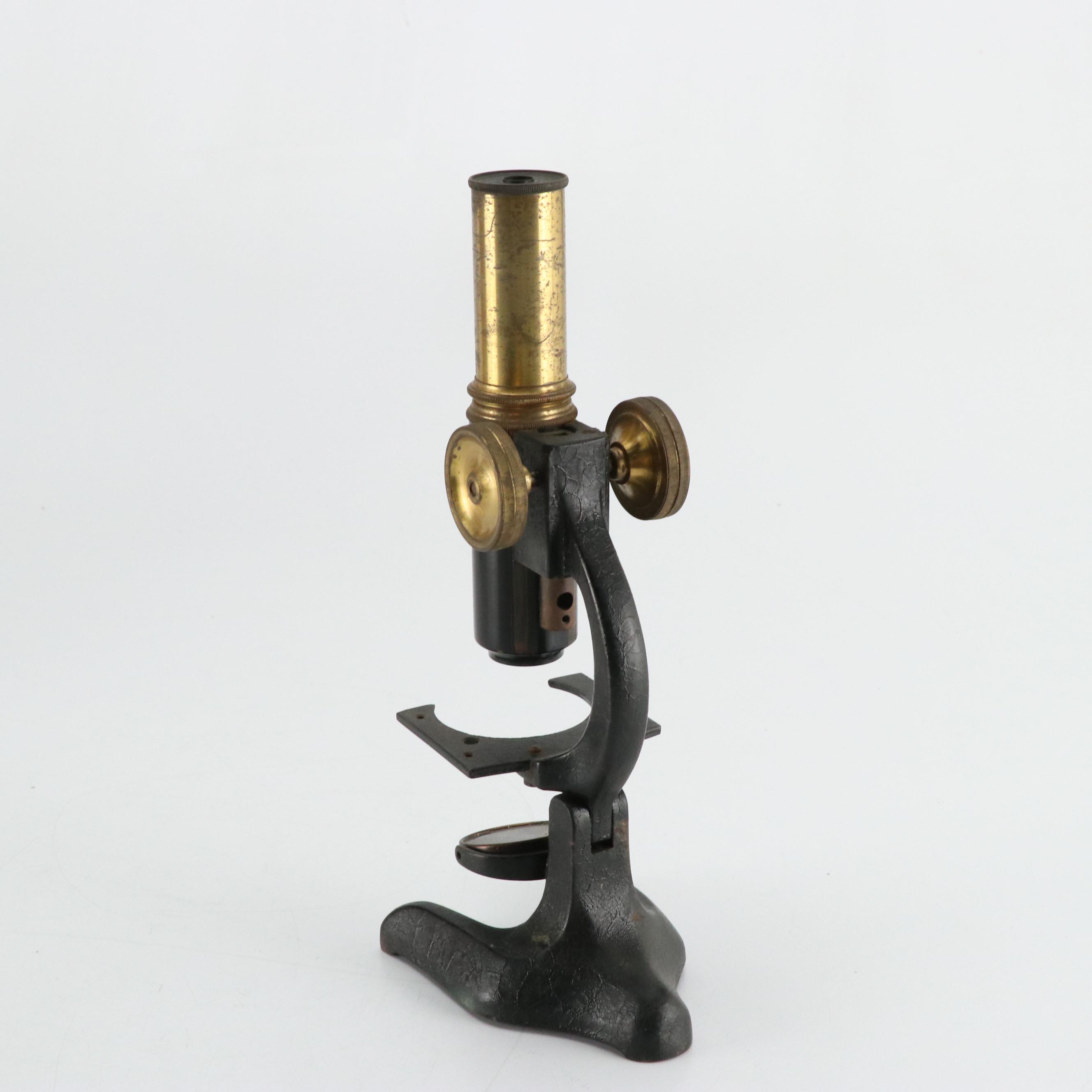 Testrite "Perfect" #110 and Other Brass Student Microscopes with Wooden Cases