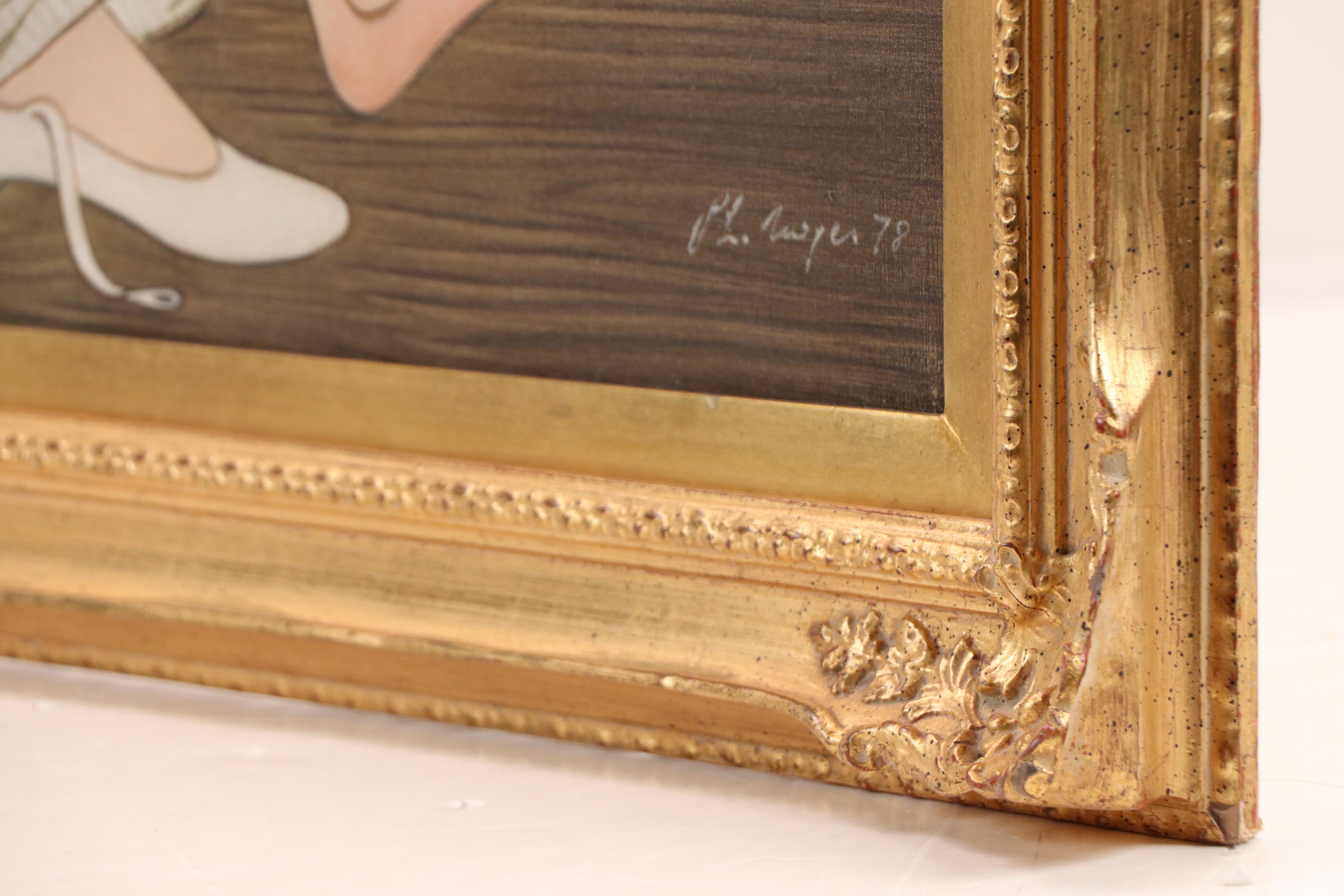 Philippe Henri Noyer Oil Painting "The Swing," 1978