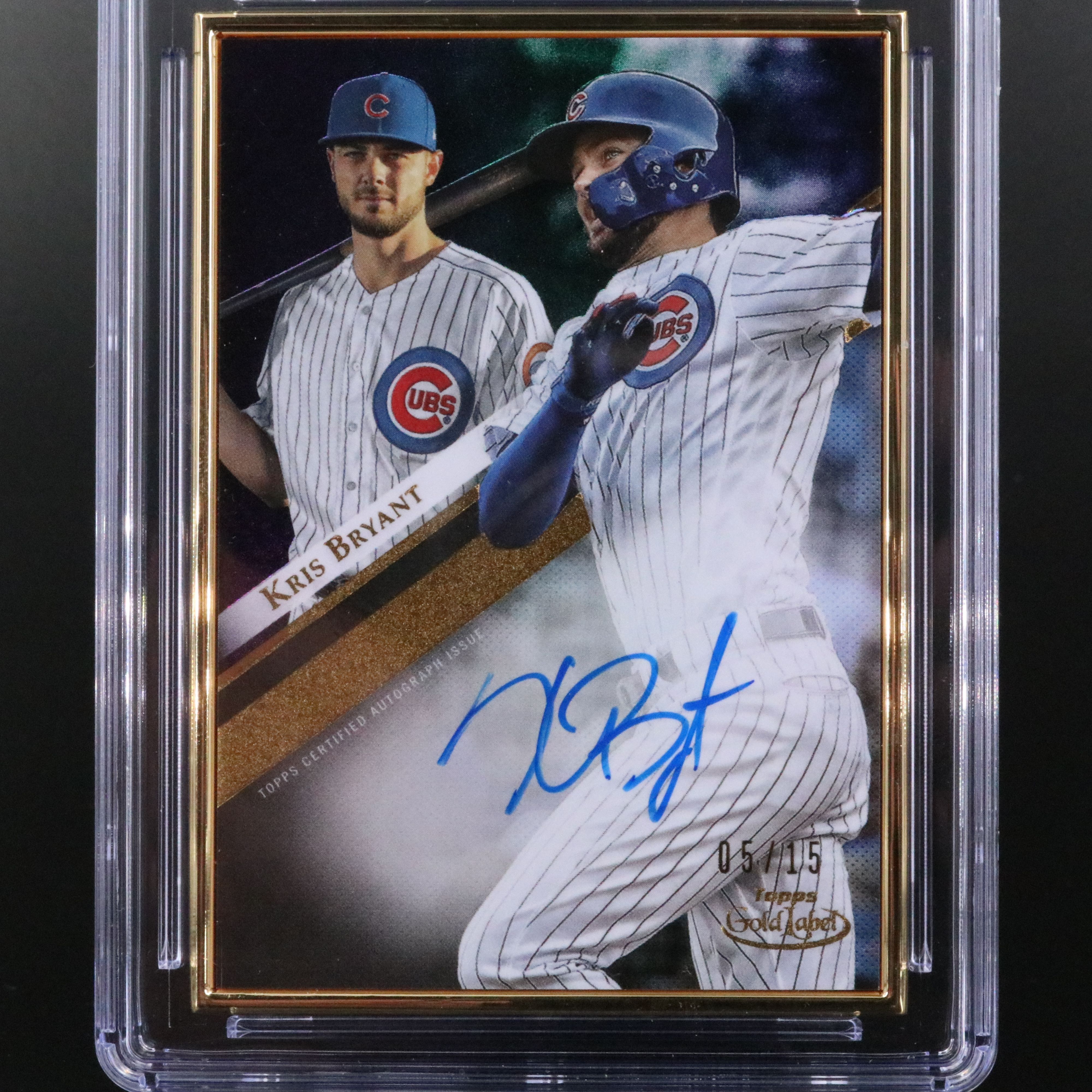 2019 Topps Gold Label Kris Bryant Signed Baseball Card No. 05/15 Graded CGC 9