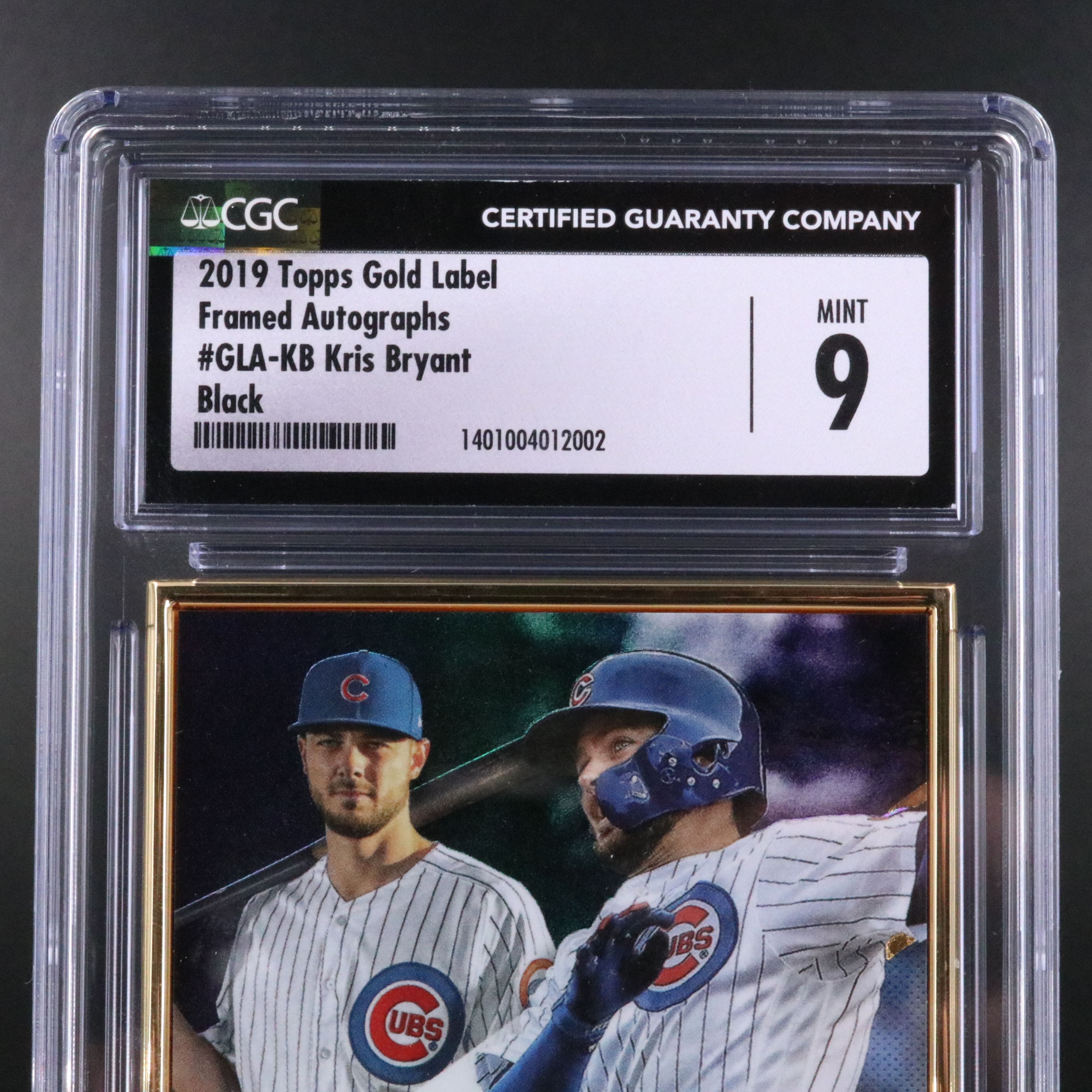 2019 Topps Gold Label Kris Bryant Signed Baseball Card No. 05/15 Graded CGC 9