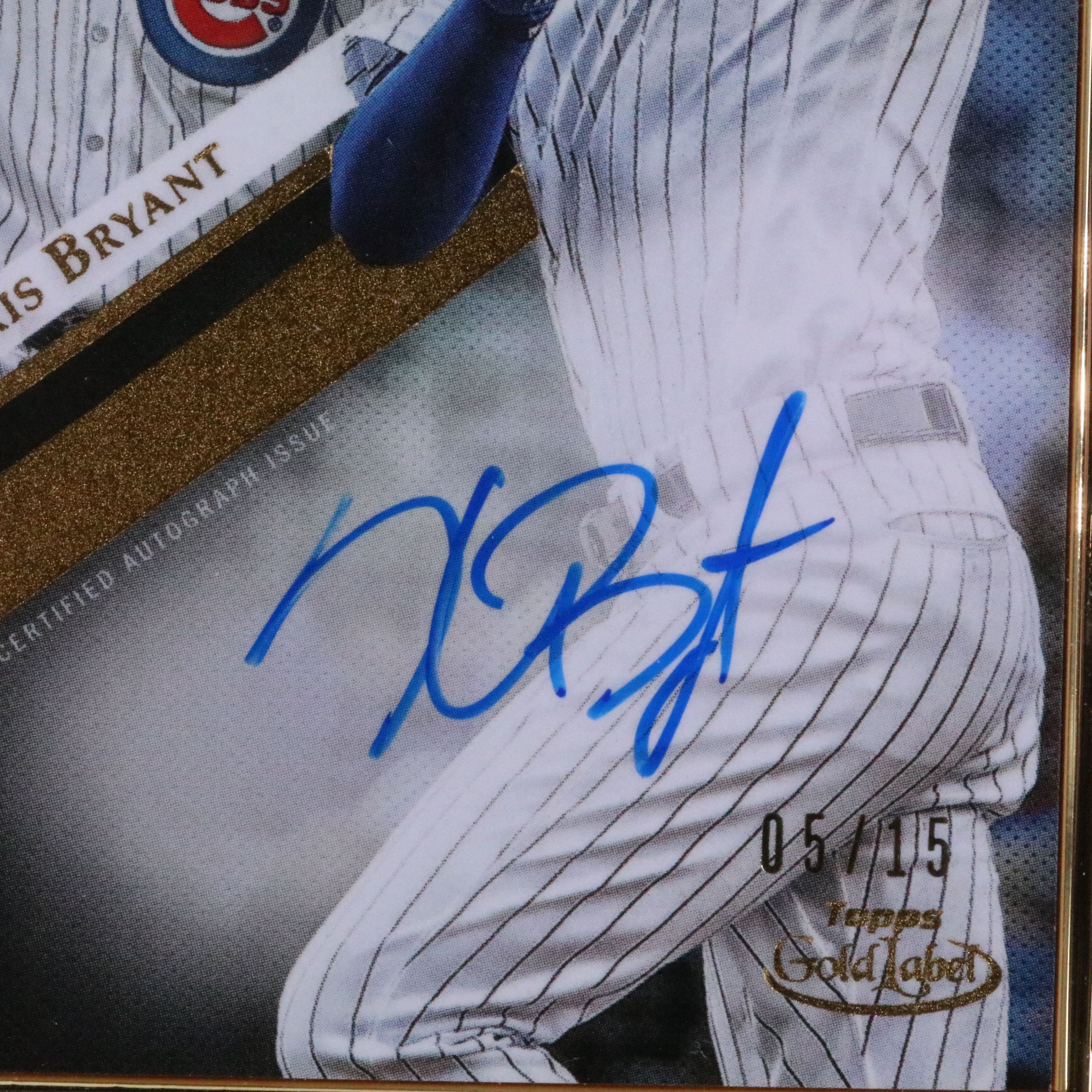 2019 Topps Gold Label Kris Bryant Signed Baseball Card No. 05/15 Graded CGC 9