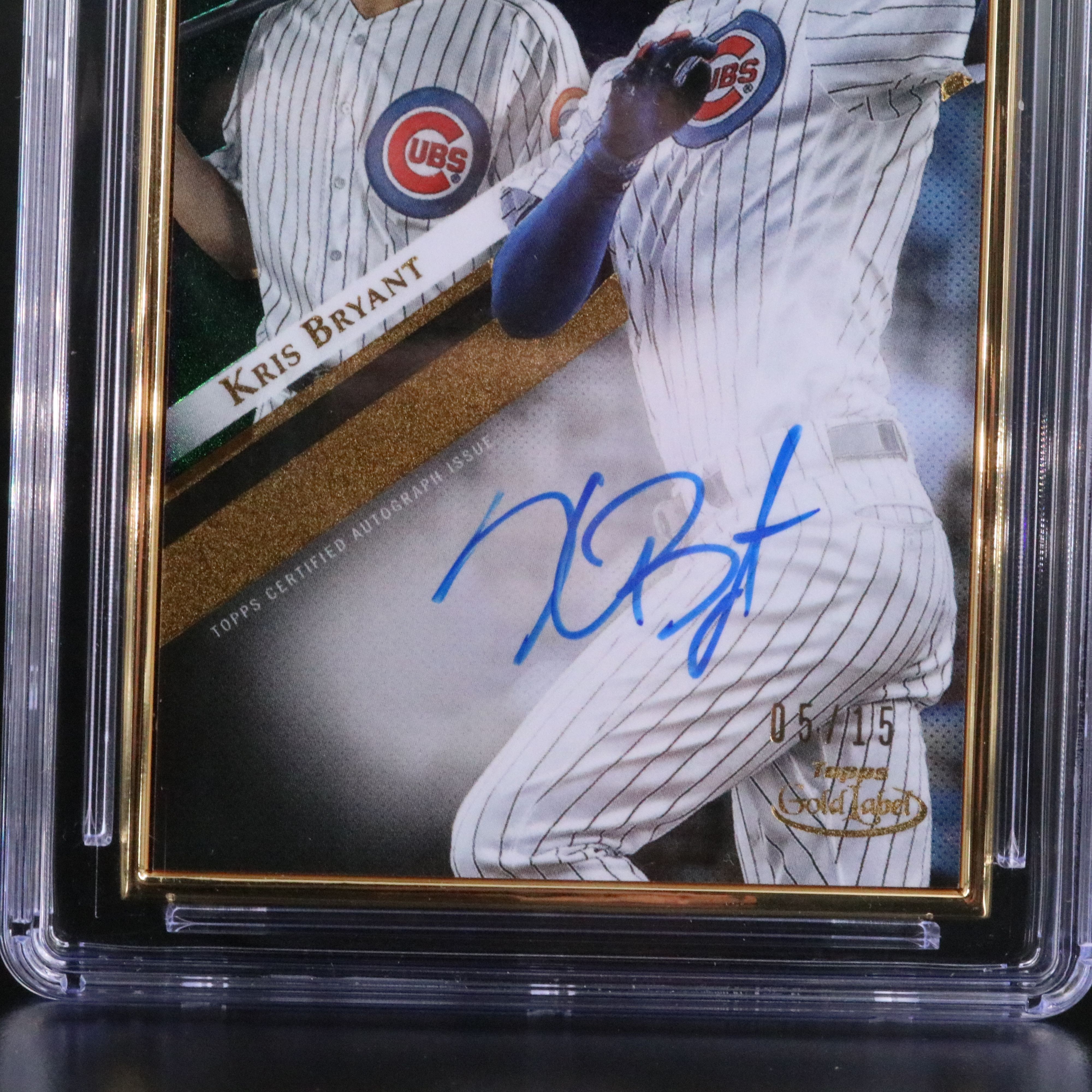 2019 Topps Gold Label Kris Bryant Signed Baseball Card No. 05/15 Graded CGC 9