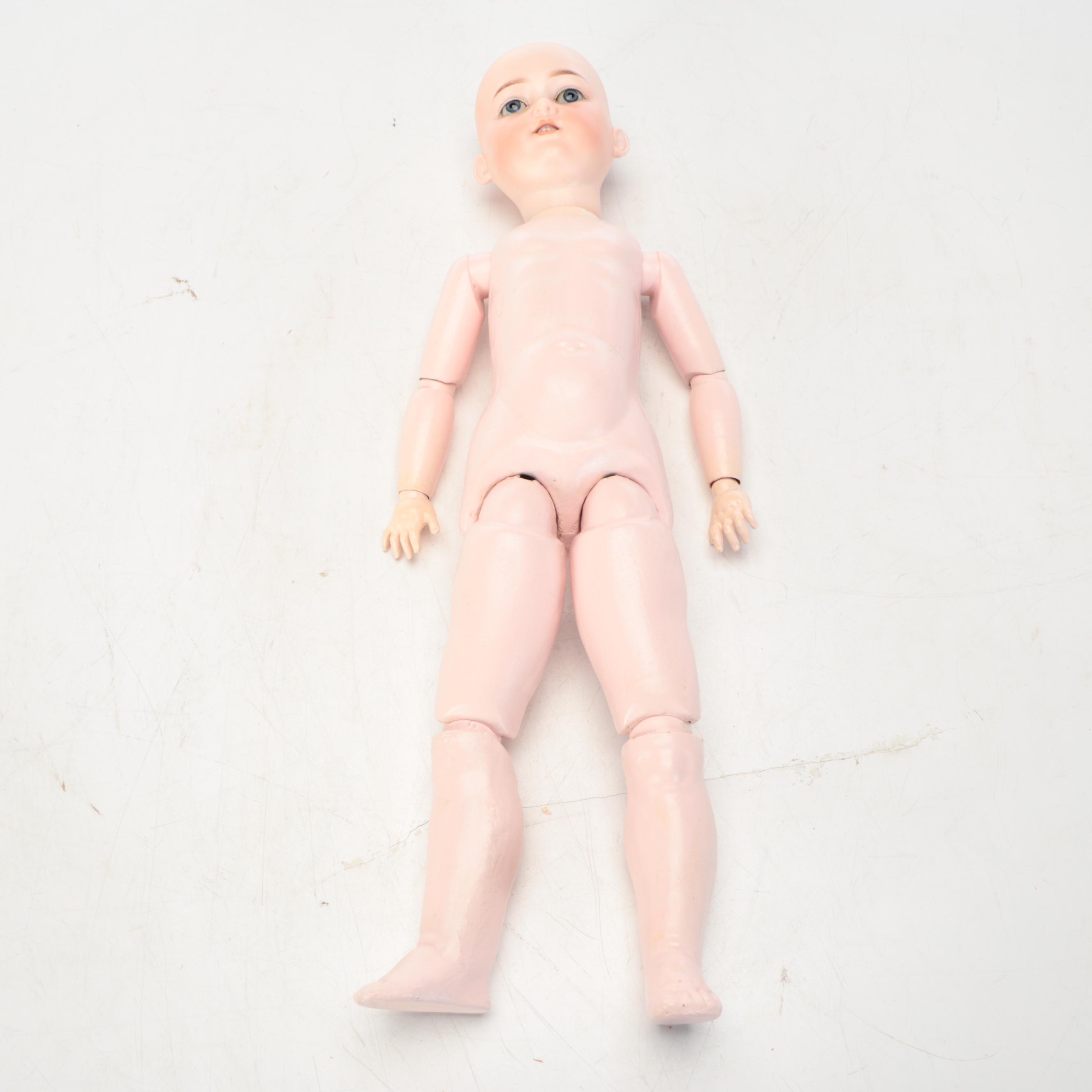 George Borgfeldt & Co. Open Mouth Bisque Head Child Doll with Composition Body