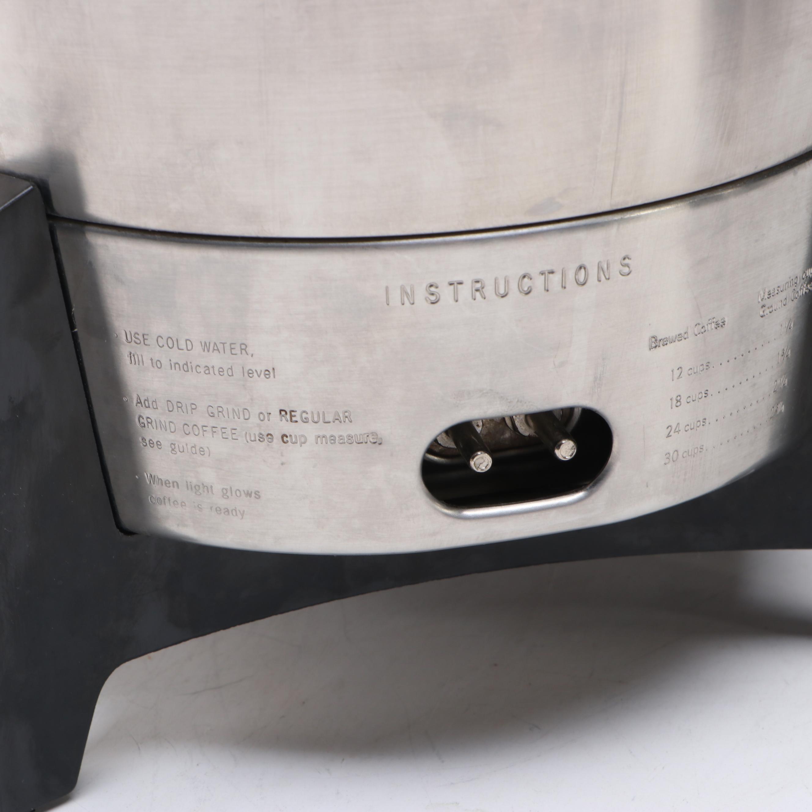 West Bend Stainless Steel Party Percolator and Jet-O-Matic Electric Coffee Pot