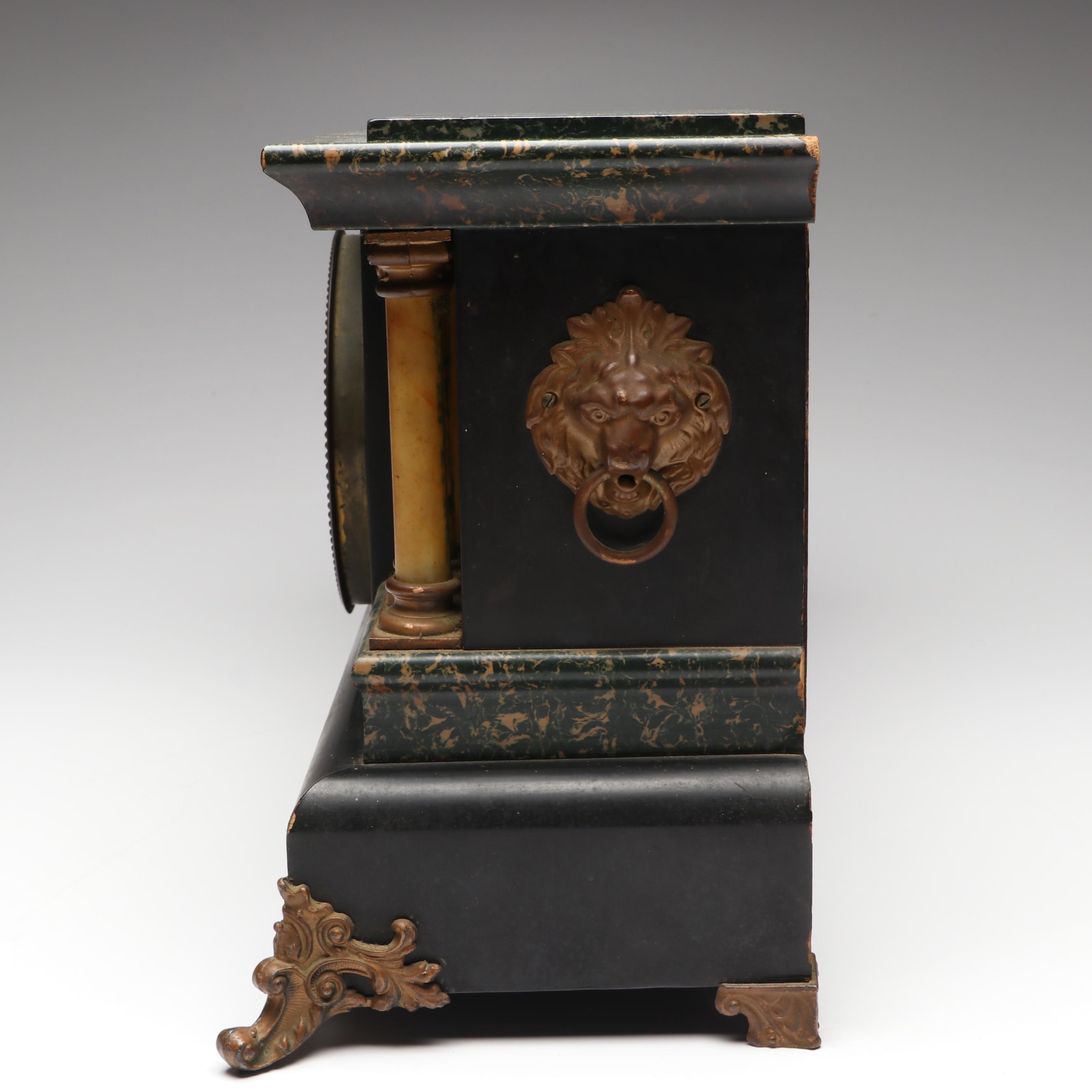 Seth Thomas Adamantine Column Mantel Clock, Early 20th Century