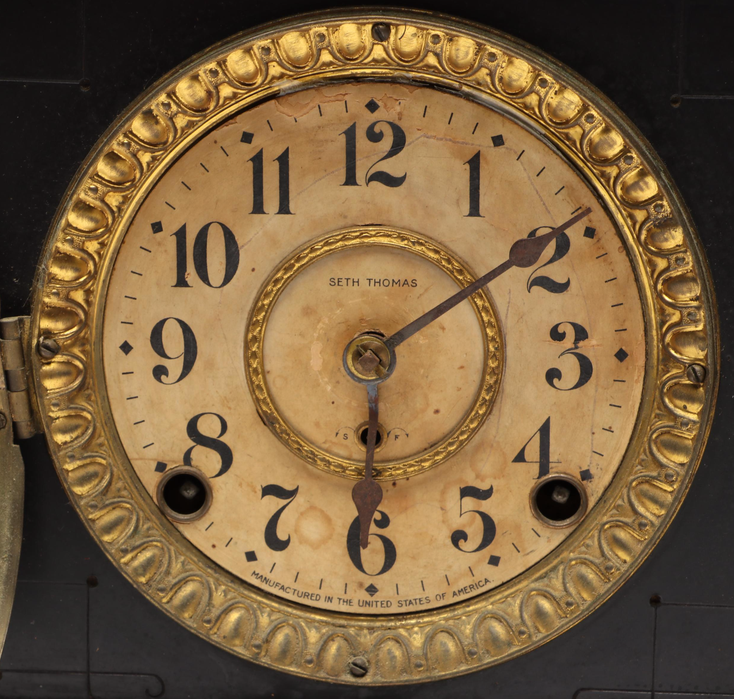 Seth Thomas Adamantine Column Mantel Clock, Early 20th Century