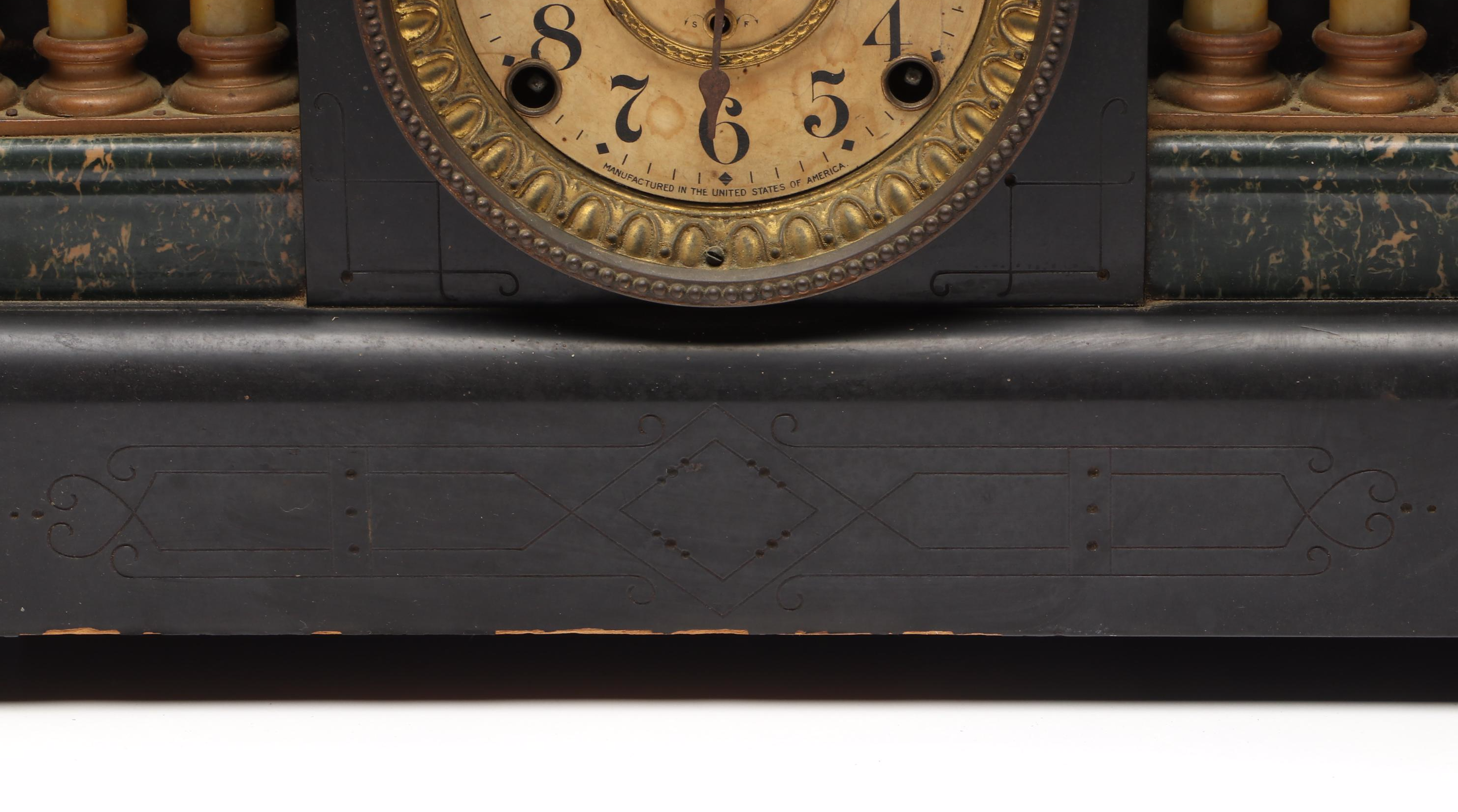 Seth Thomas Adamantine Column Mantel Clock, Early 20th Century