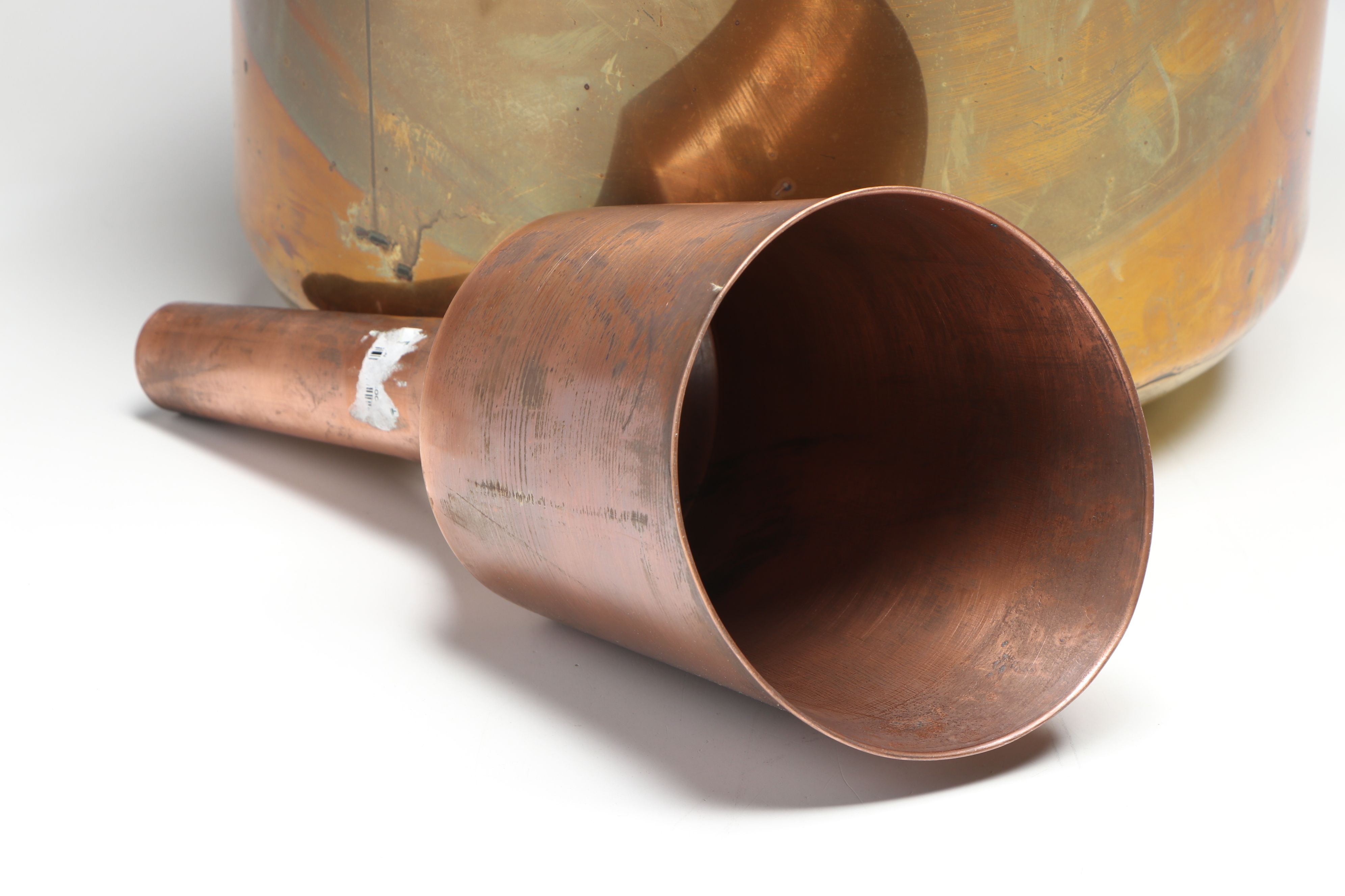 Brass Cauldron with Copper Funnel
