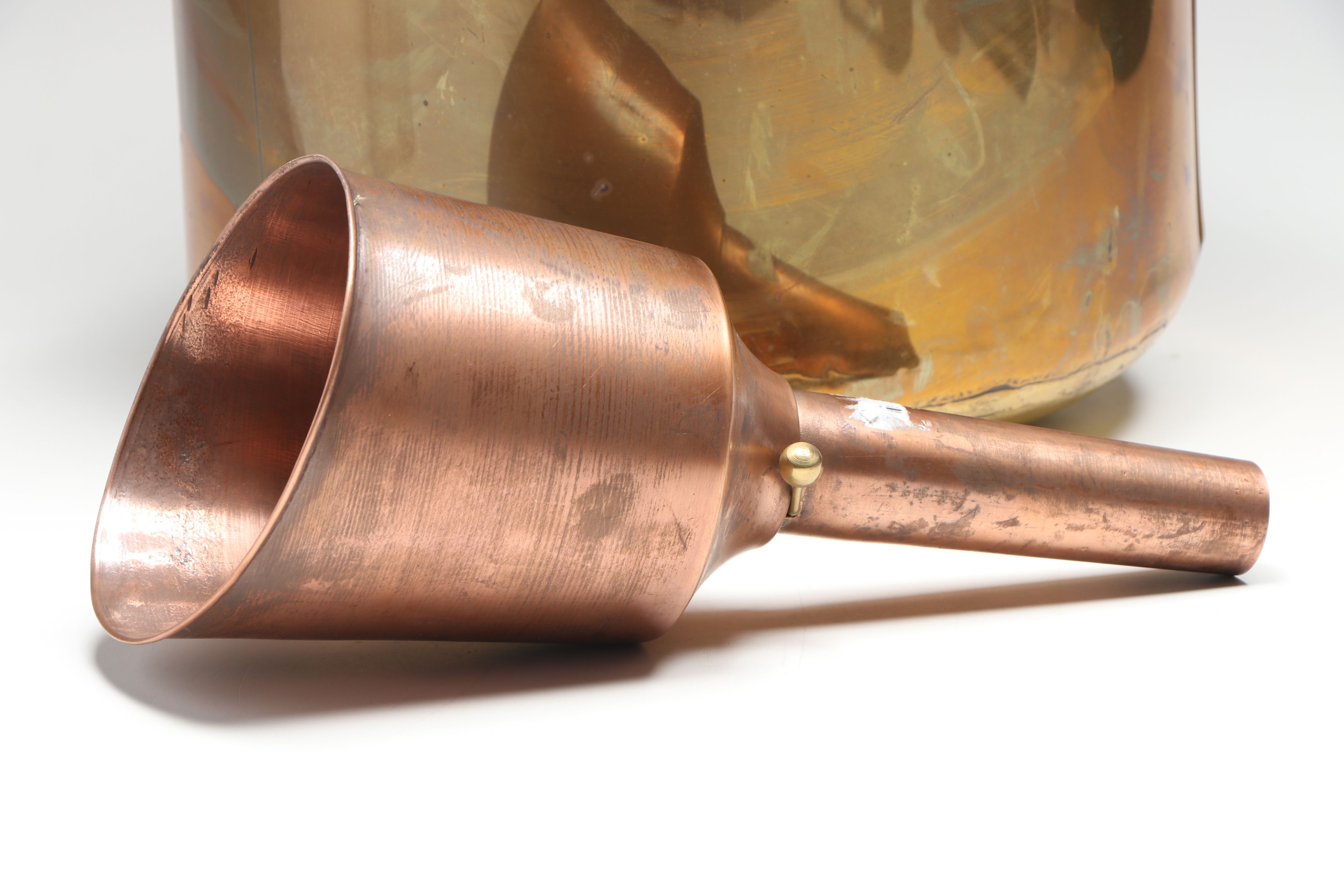Brass Cauldron with Copper Funnel