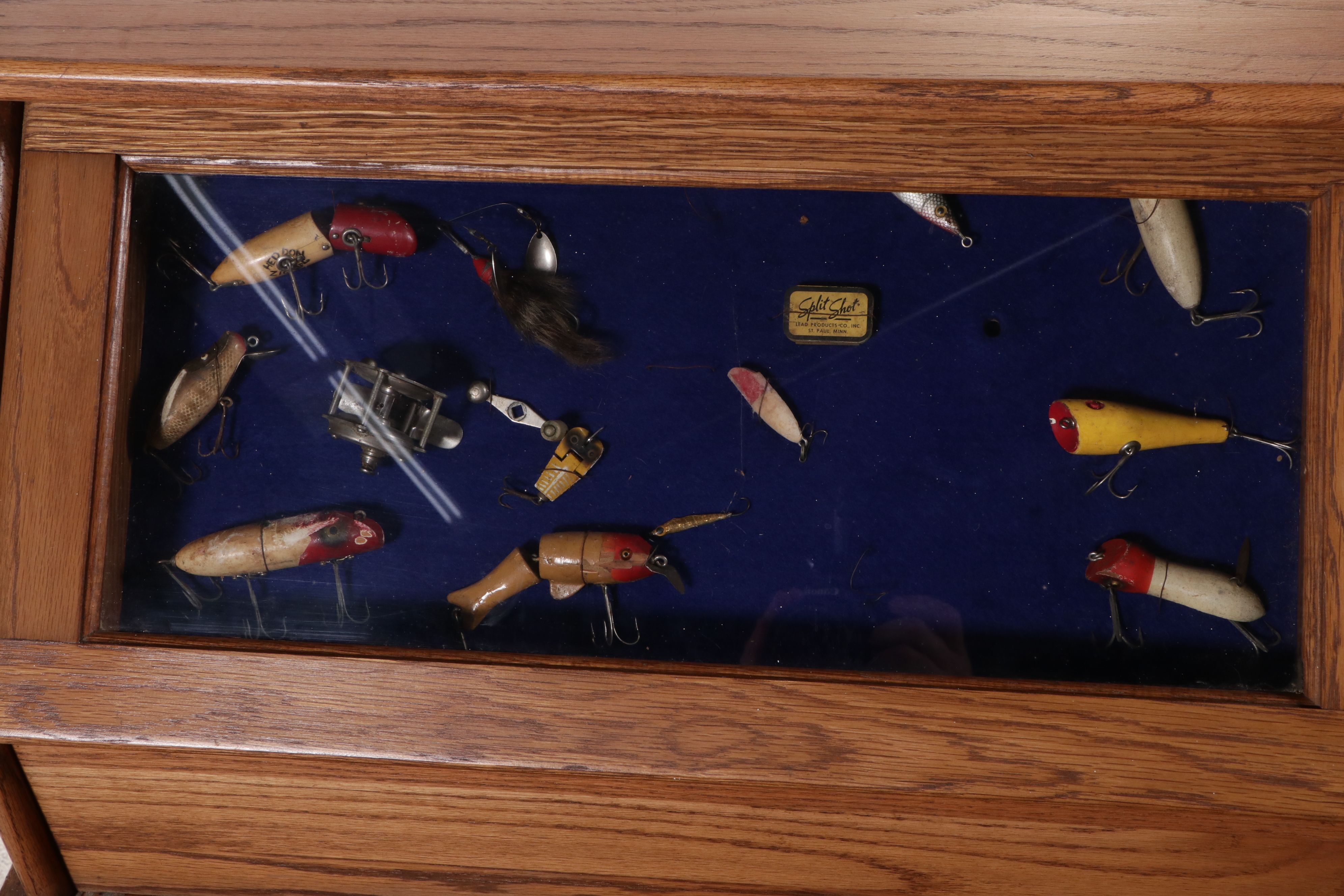 Bench Made Wood Storage Chest of Drawers with Fishing Lure Display Case