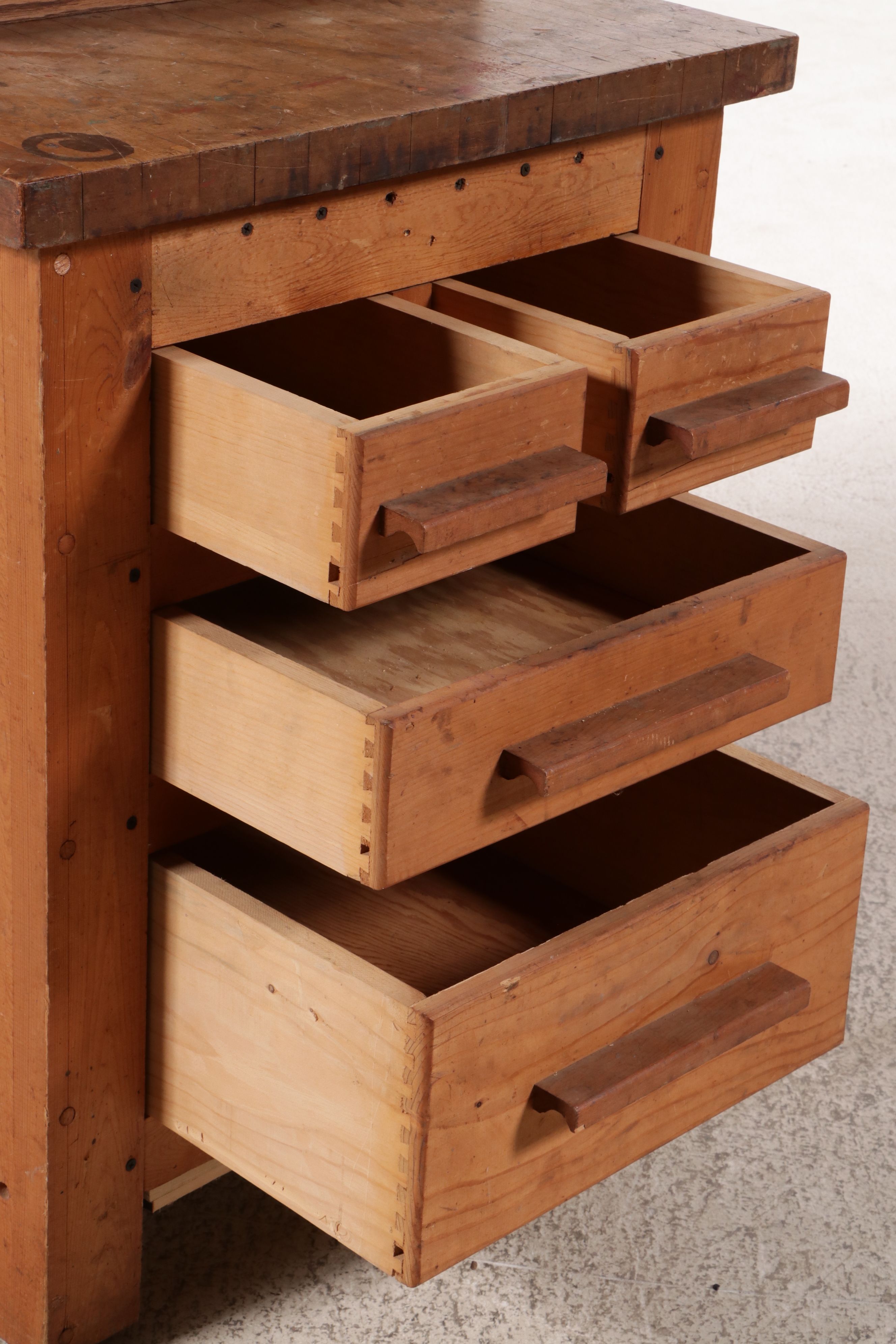 Bench Made Wood Storage Chest of Drawers with Fishing Lure Display Case