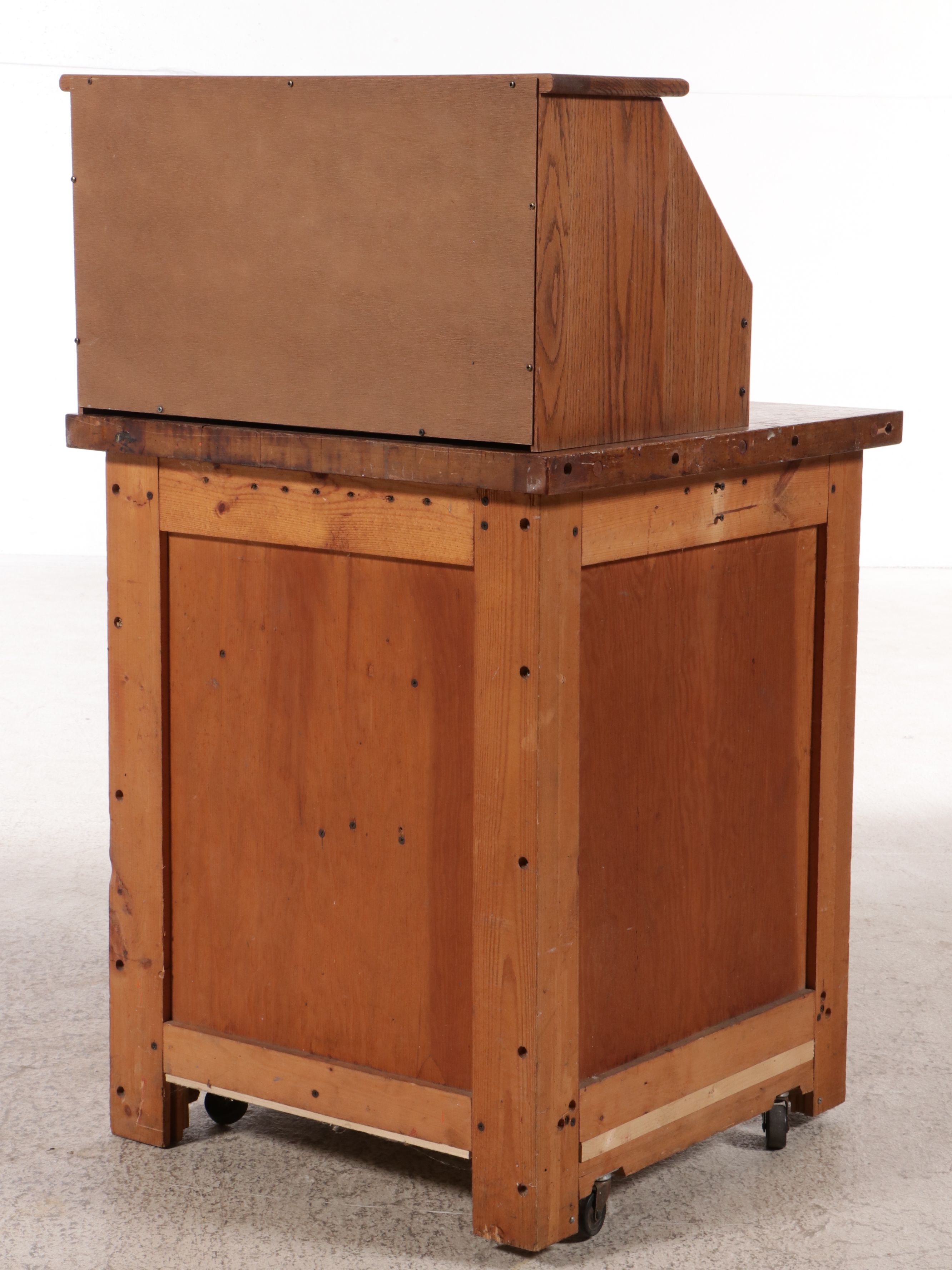 Bench Made Wood Storage Chest of Drawers with Fishing Lure Display Case