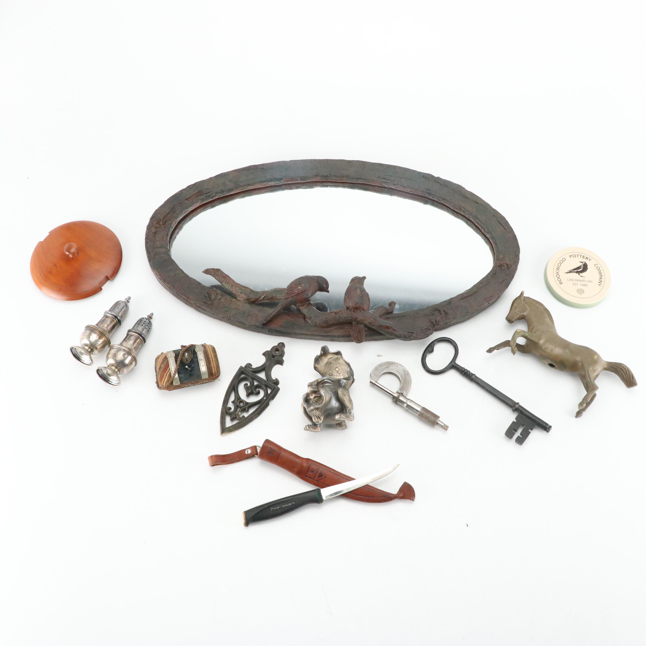 Alvin Sterling Salt and Pepper Shakers, Rookwood Pottery Coaster, More Décor