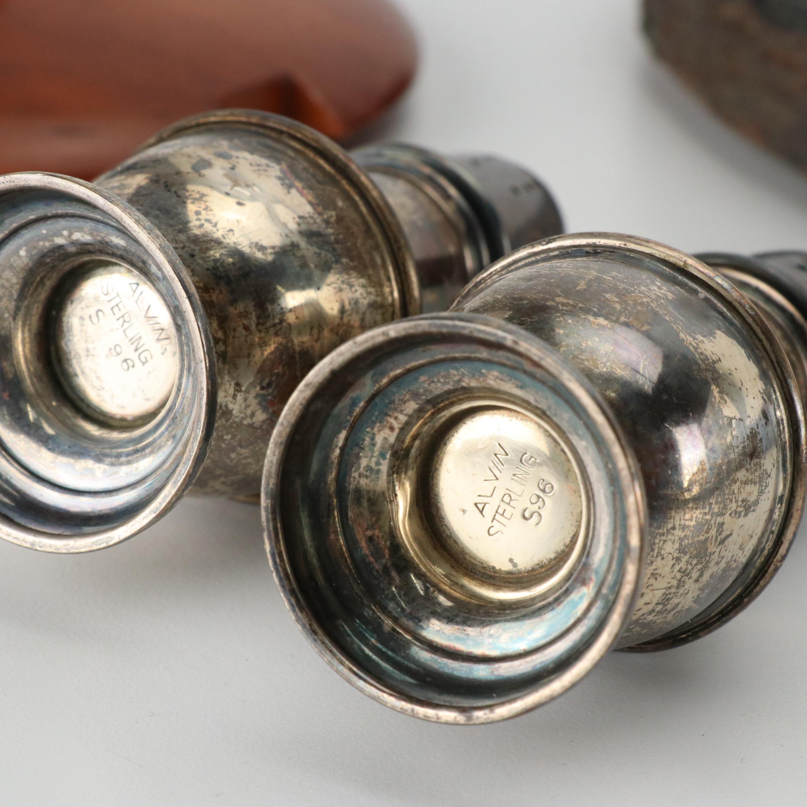 Alvin Sterling Salt and Pepper Shakers, Rookwood Pottery Coaster, More Décor