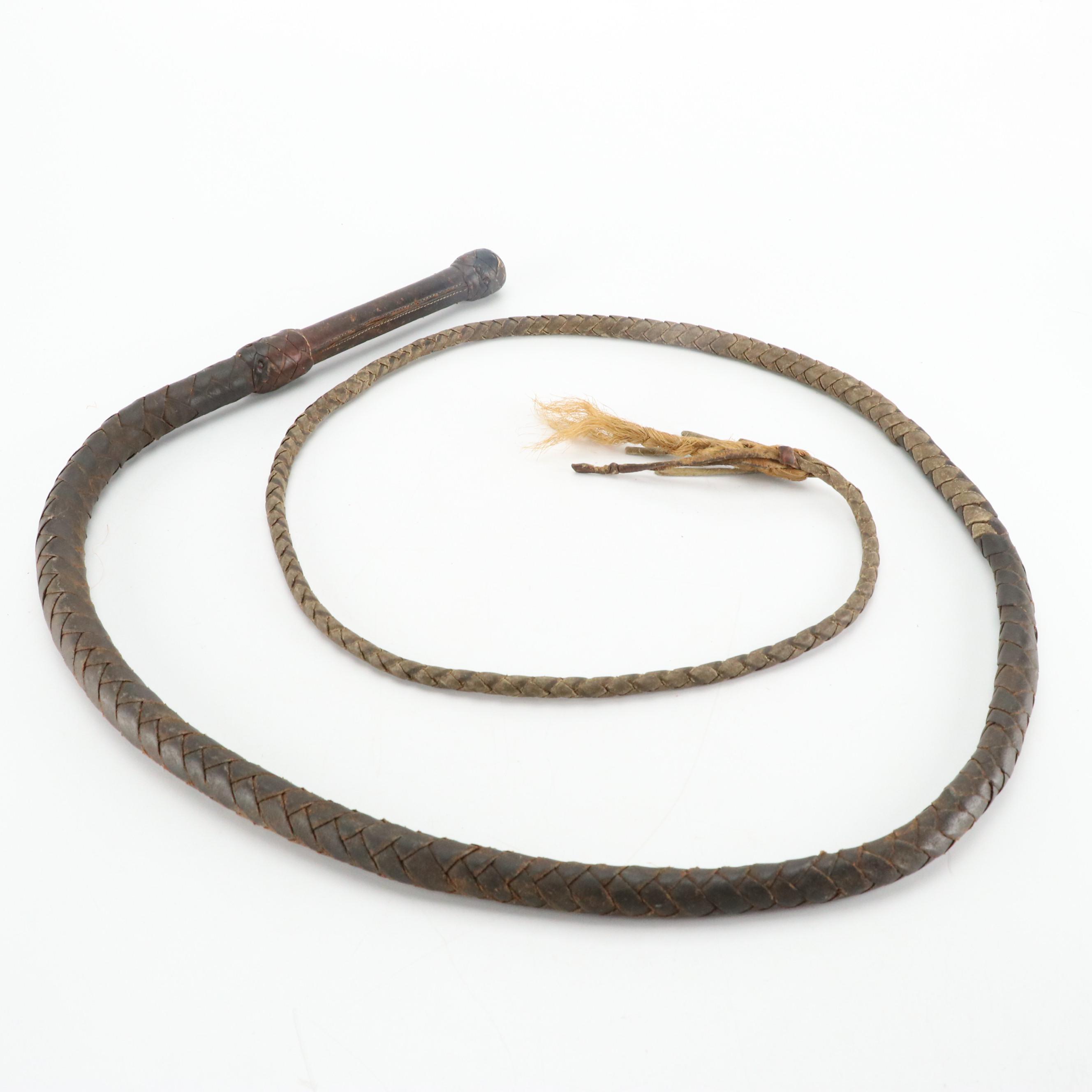 Mexican Fuste Wooden Saddle with Leather Bullwhip, Gaucho Boleadoras