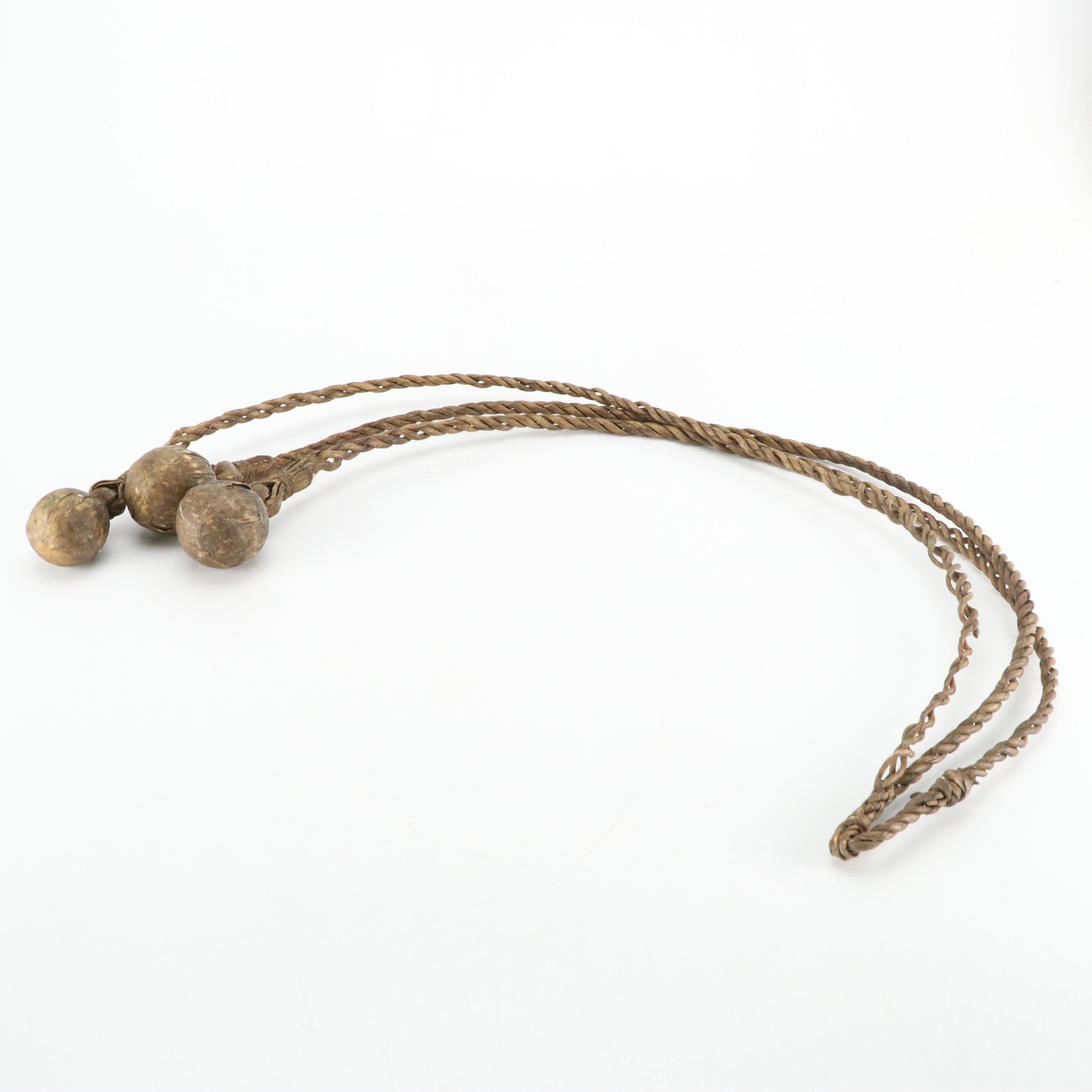 Mexican Fuste Wooden Saddle with Leather Bullwhip, Gaucho Boleadoras