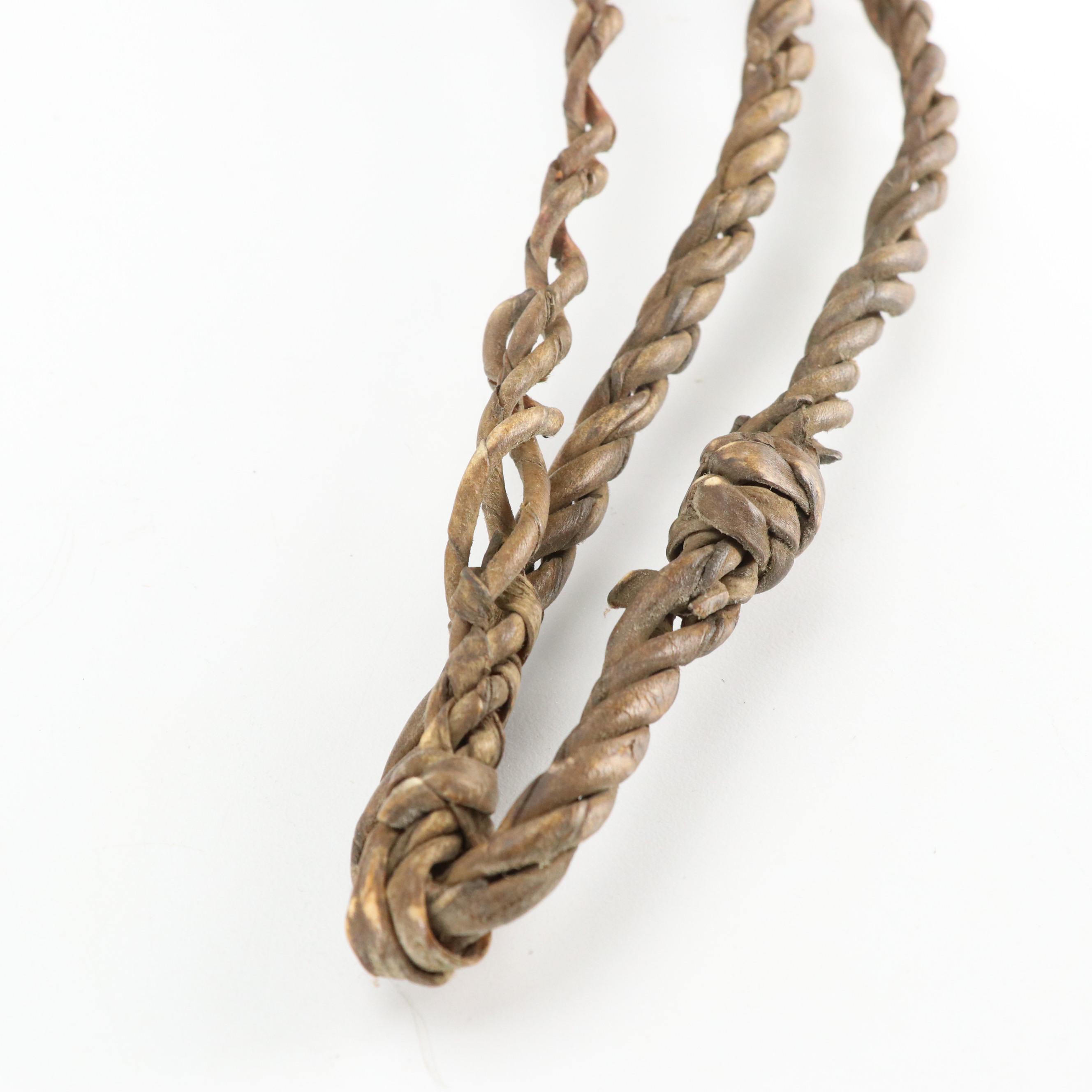 Mexican Fuste Wooden Saddle with Leather Bullwhip, Gaucho Boleadoras