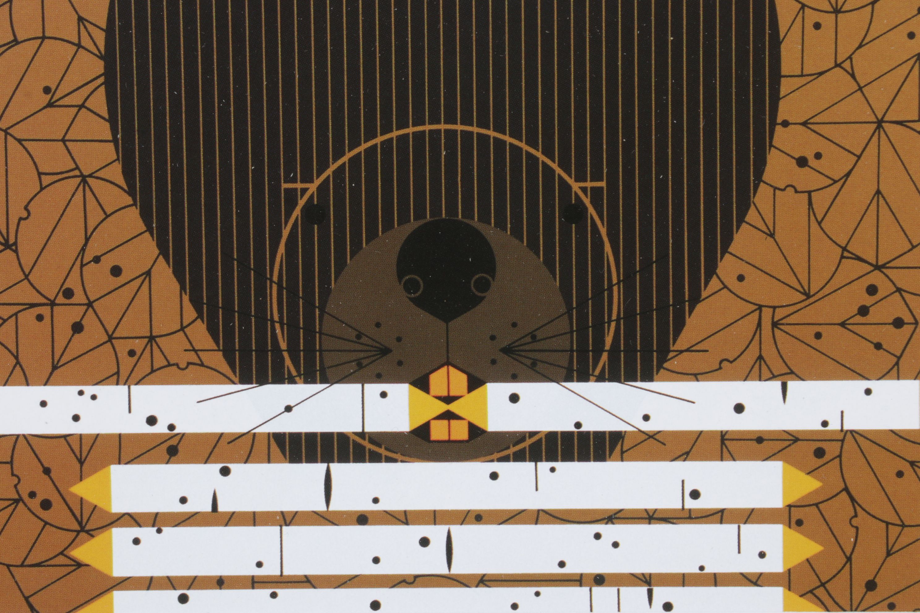 Charley Harper Offset Lithograph "Dam Diligent", 1975