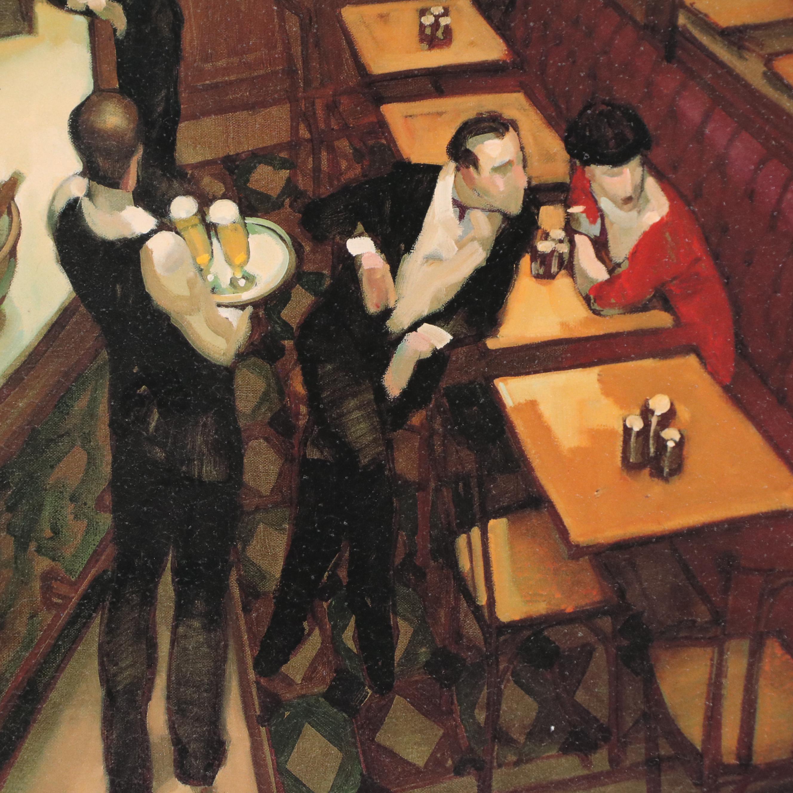 After Juarez Machado Embellished Offset Lithograph "Bistro"