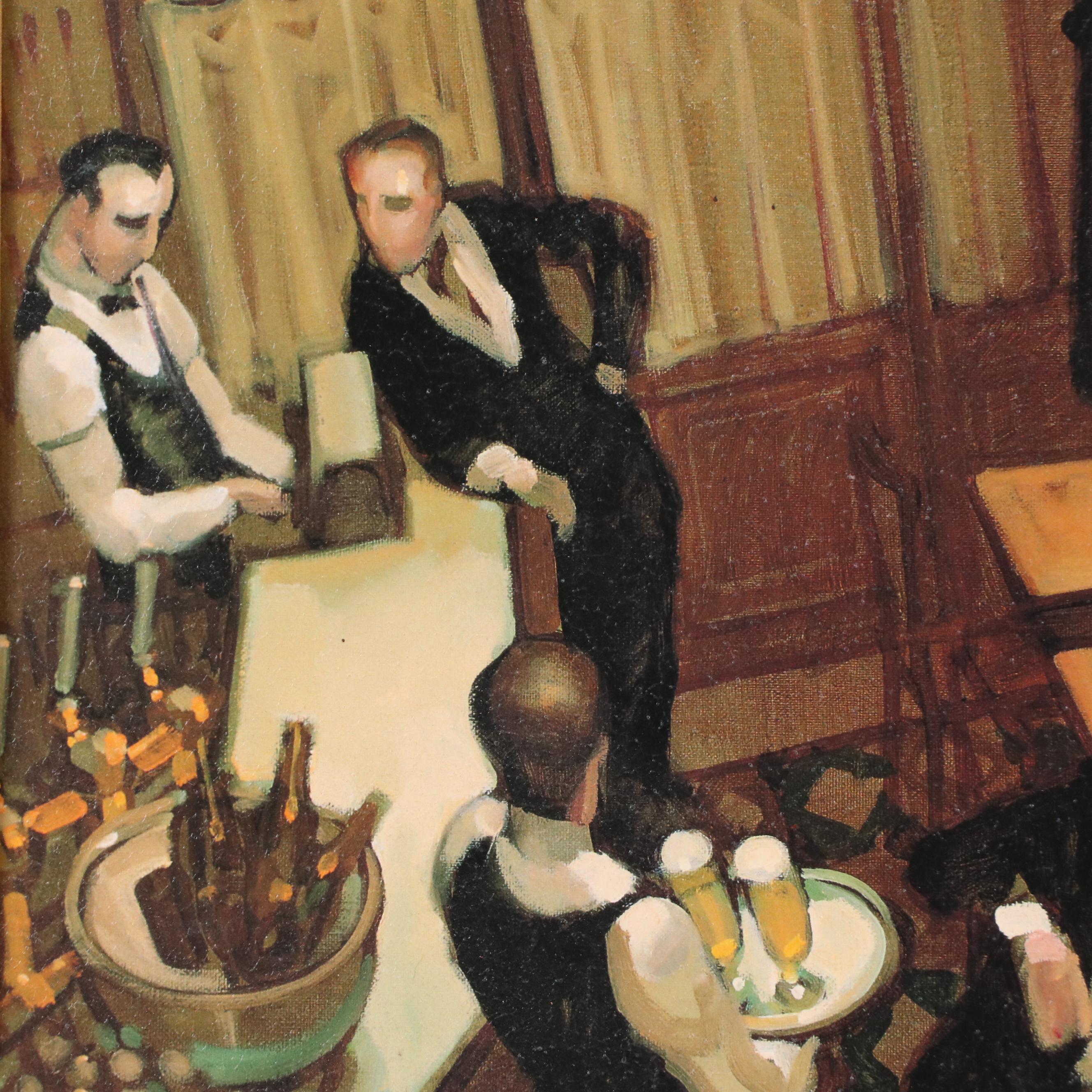 After Juarez Machado Embellished Offset Lithograph "Bistro"