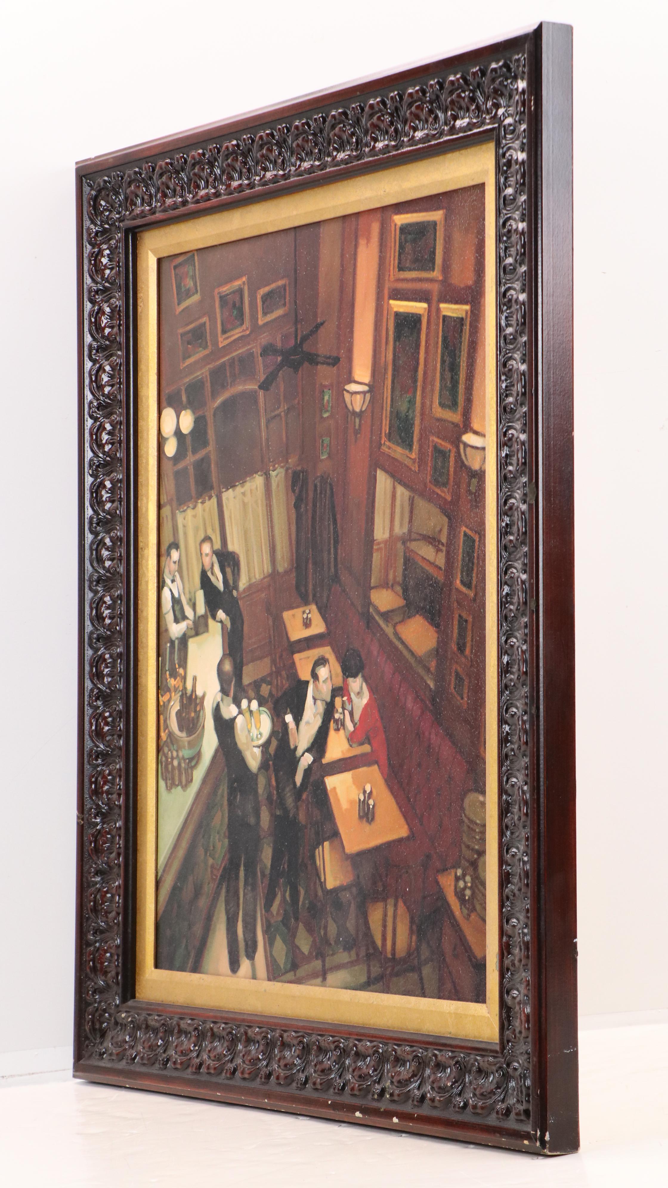 After Juarez Machado Embellished Offset Lithograph "Bistro"