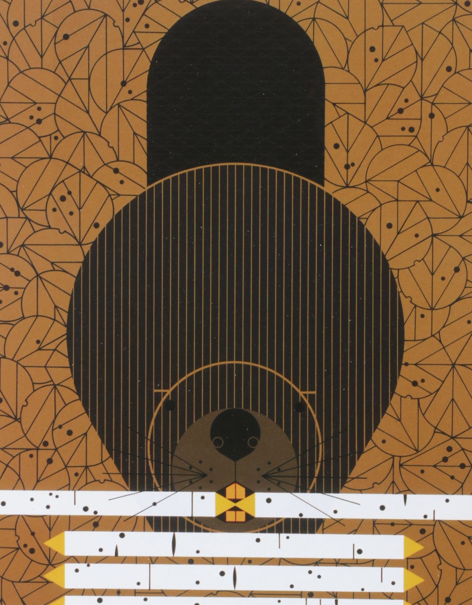 Charley Harper Offset Lithograph "Dam Diligent", 1975