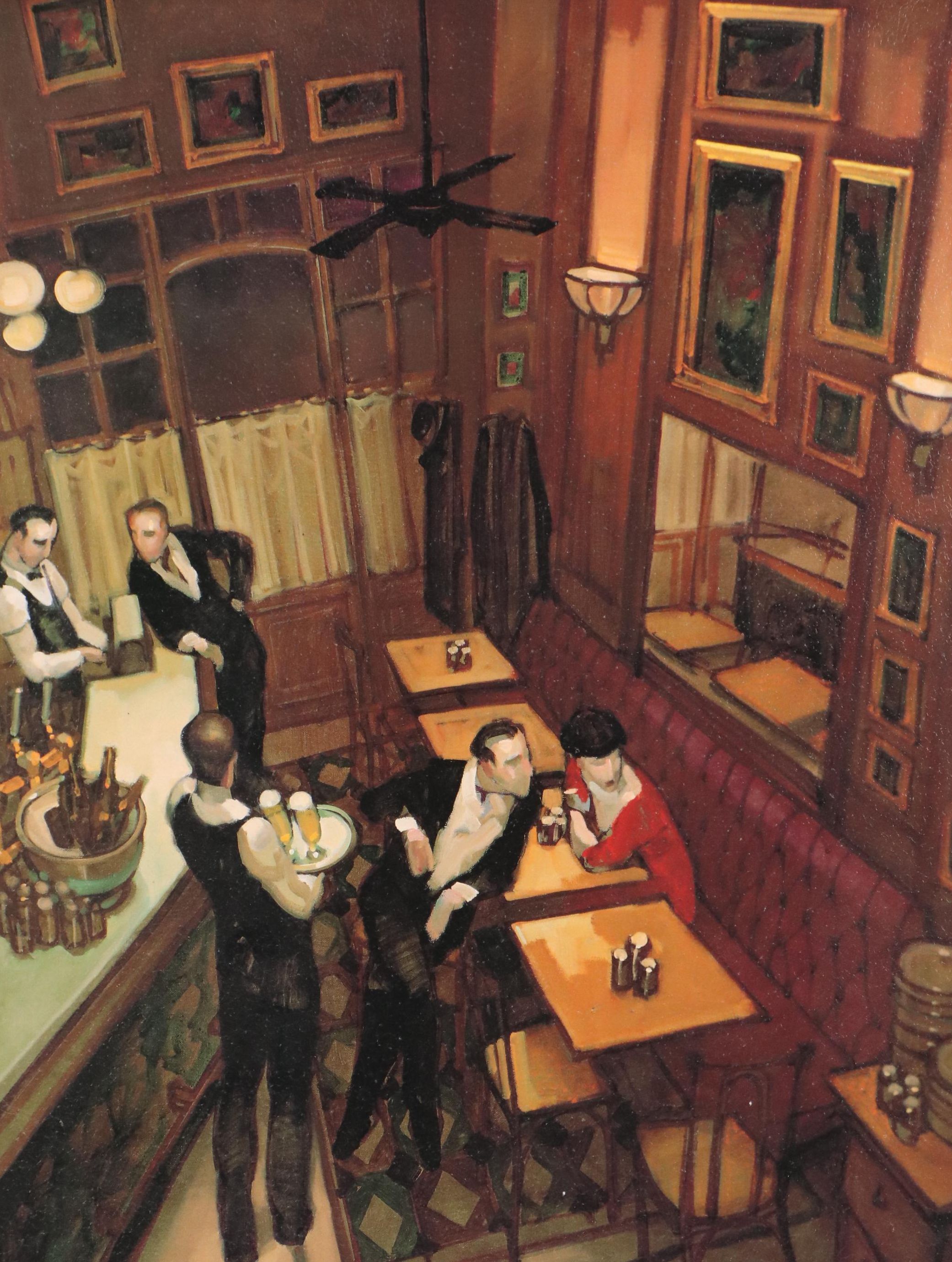 After Juarez Machado Embellished Offset Lithograph "Bistro"