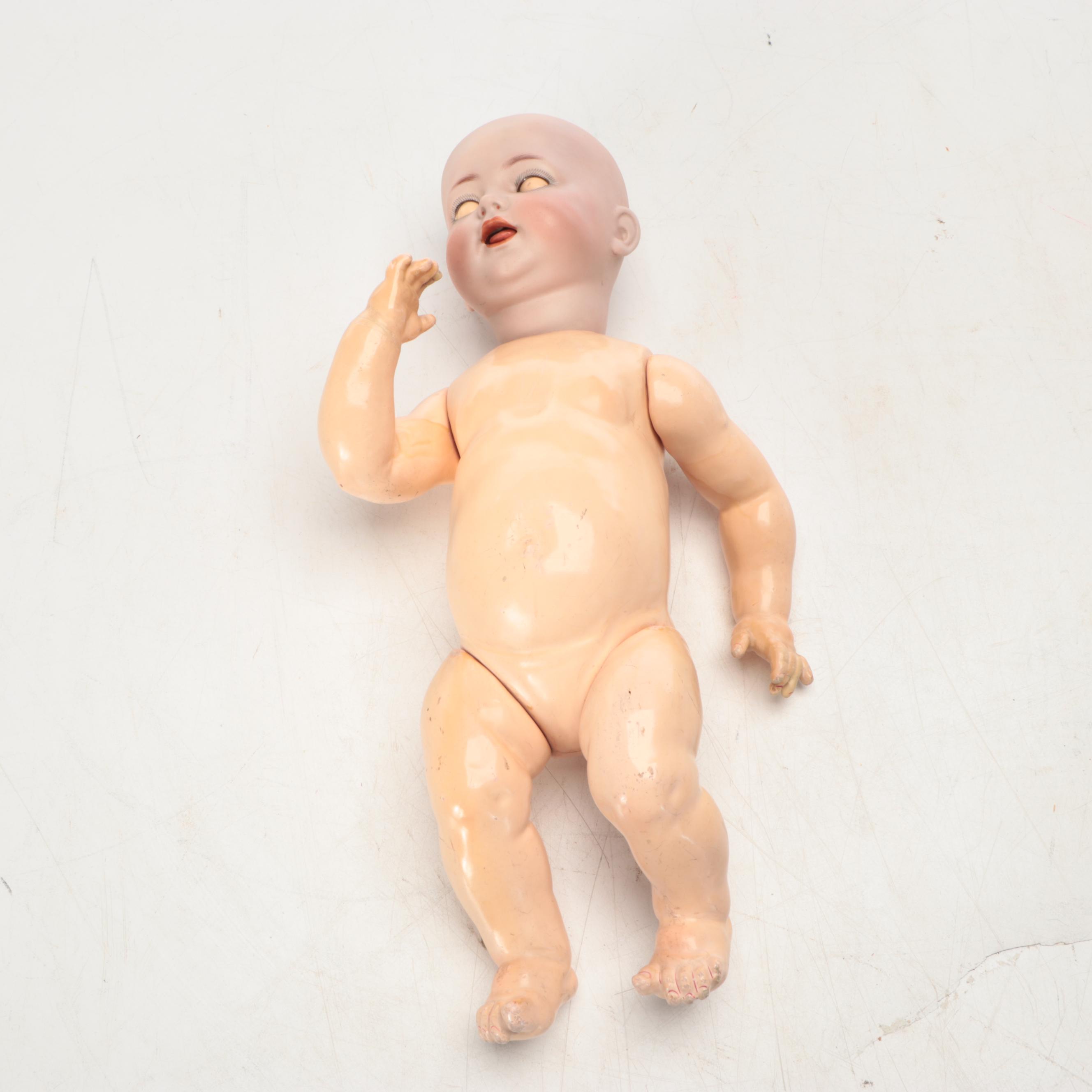 K Star R 122 Bisque Head Tremble Tongue Toddler Doll On Composition Body