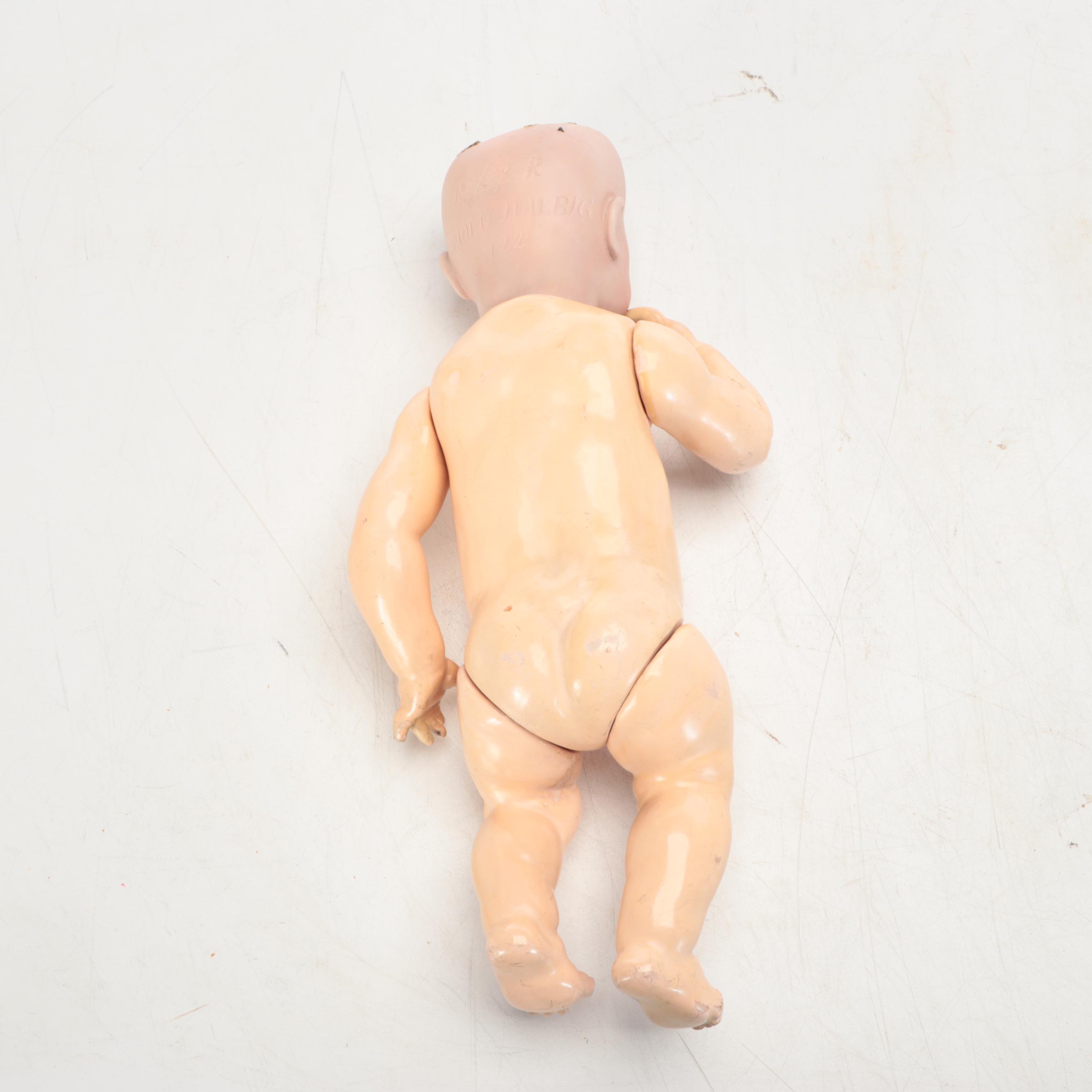 K Star R 122 Bisque Head Tremble Tongue Toddler Doll On Composition Body