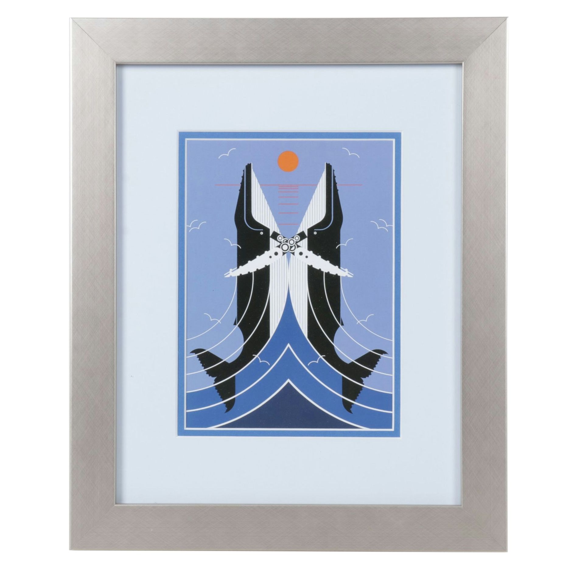 Charley Harper Offset Lithograph "Romance on the Richter Scale", 1981