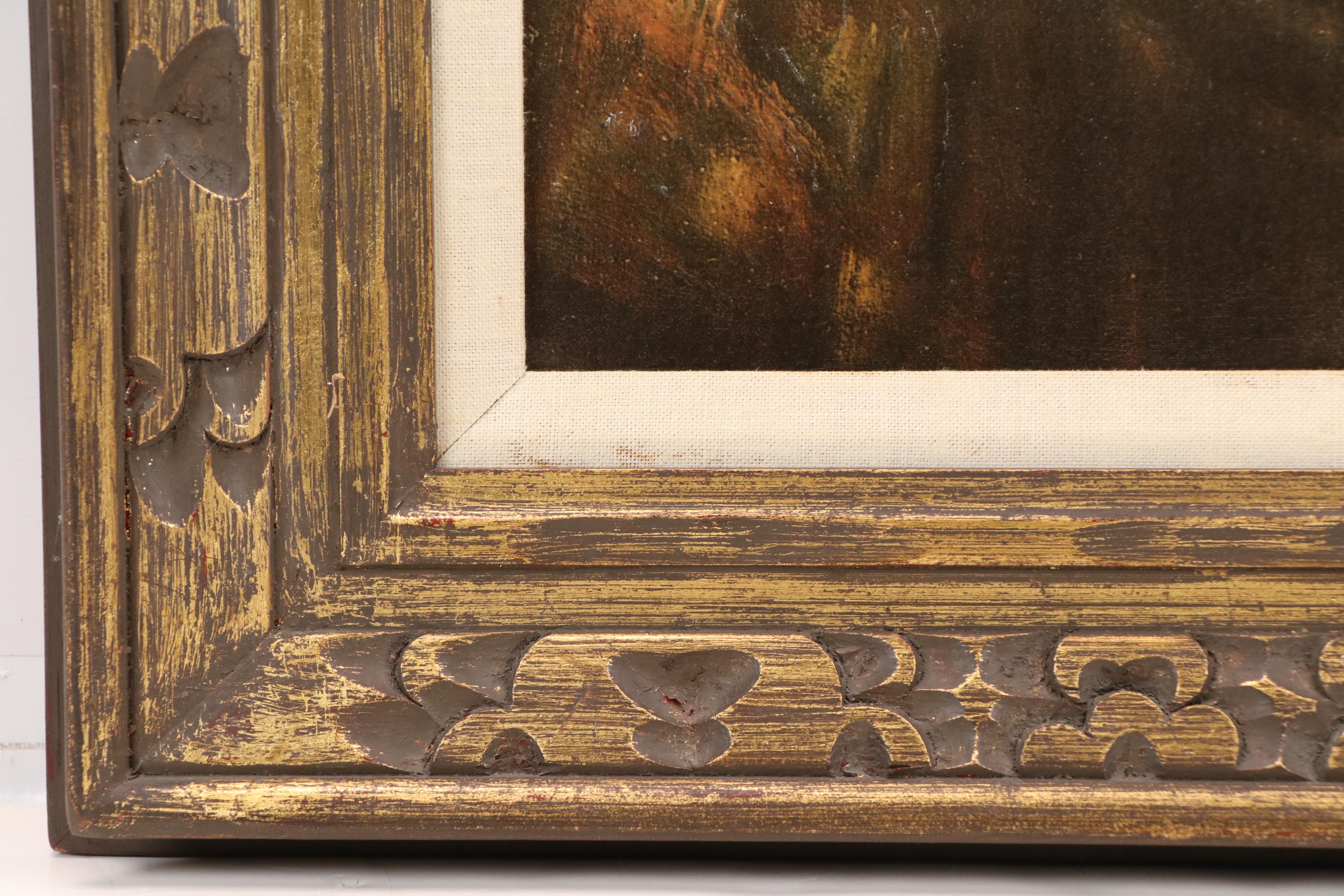 After Rembrandt Embellished Offset Lithograph "Man with Golden Helmet"