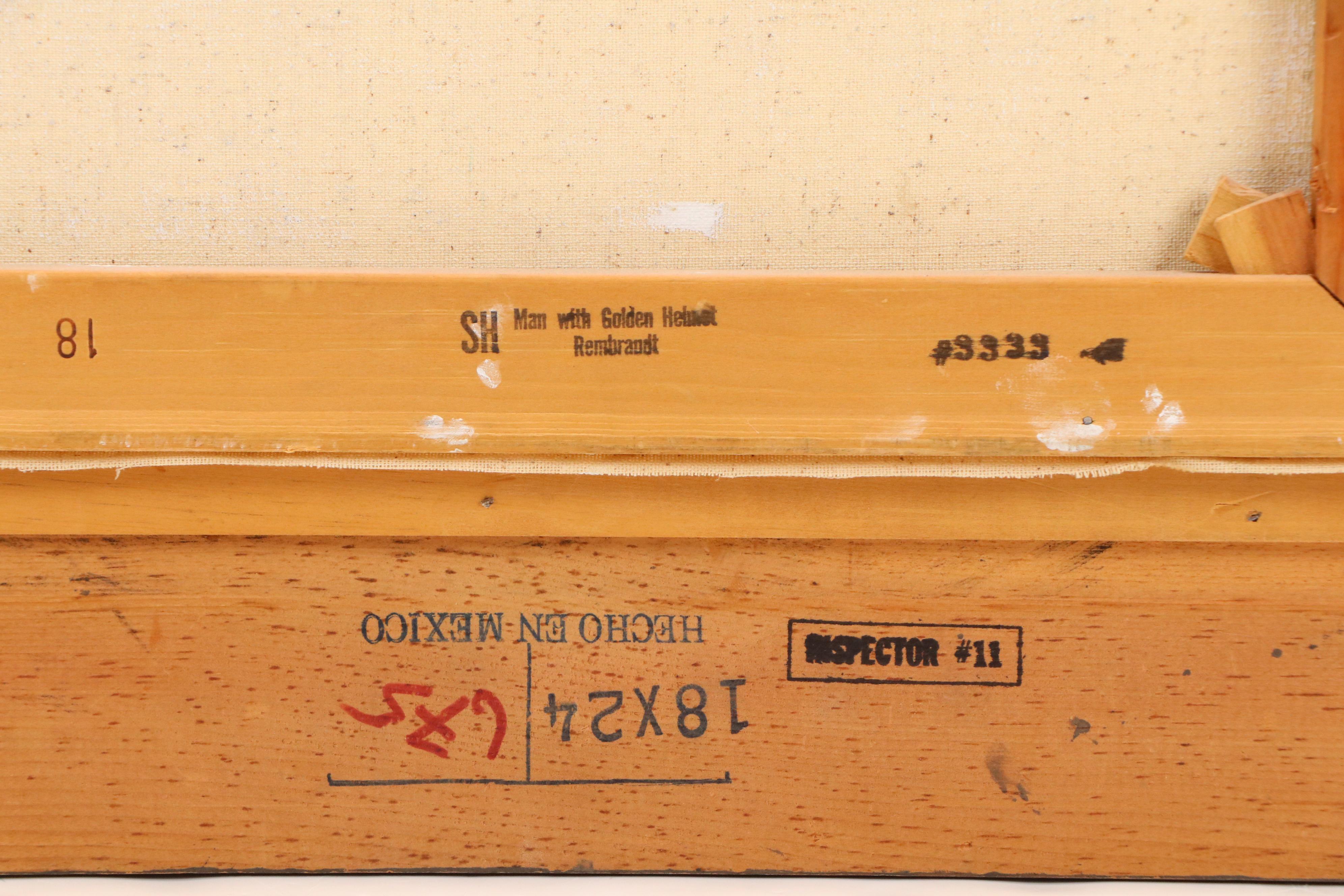 After Rembrandt Embellished Offset Lithograph "Man with Golden Helmet"