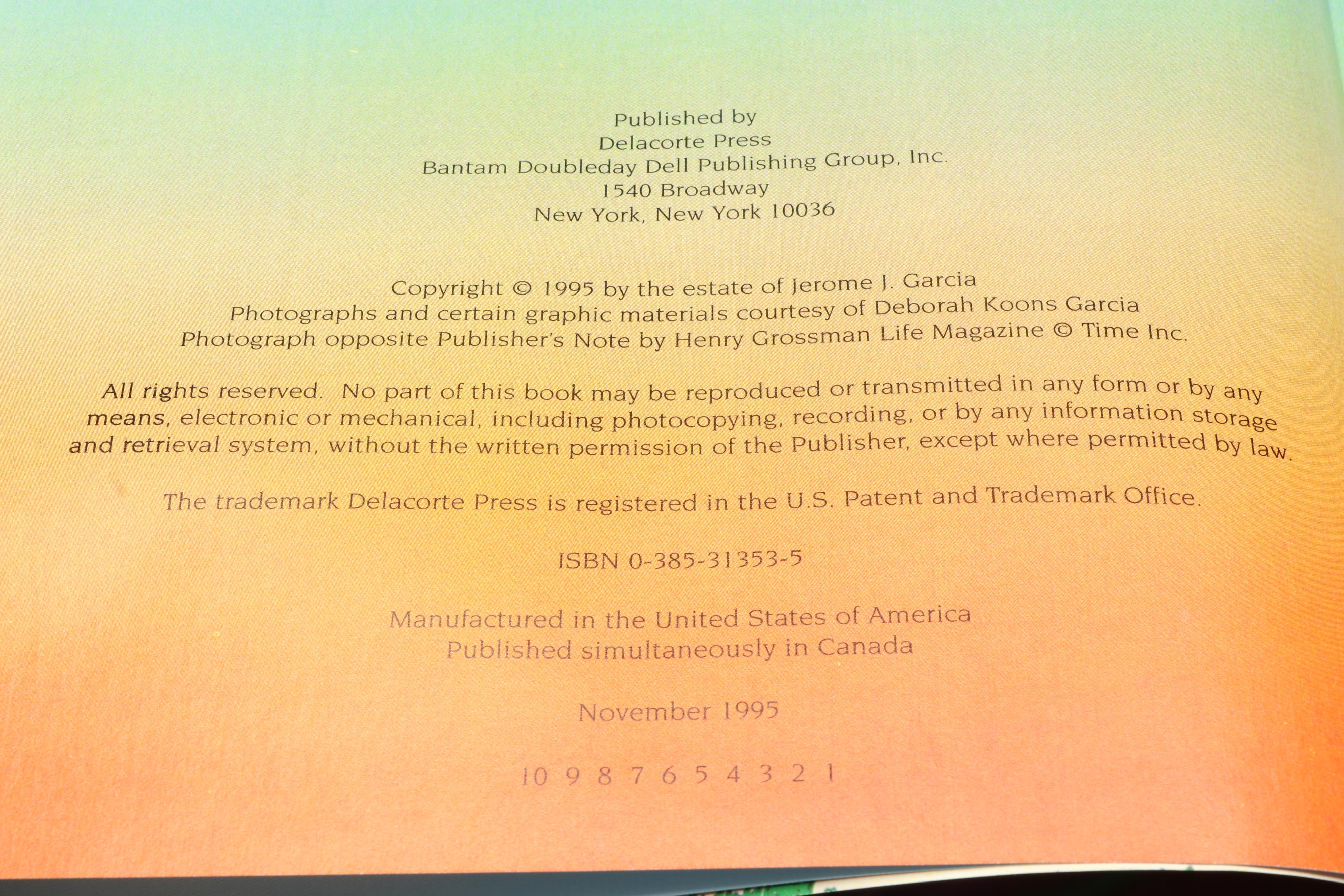 First Printing "Harrington Street" by Jerry Garcia, 1995