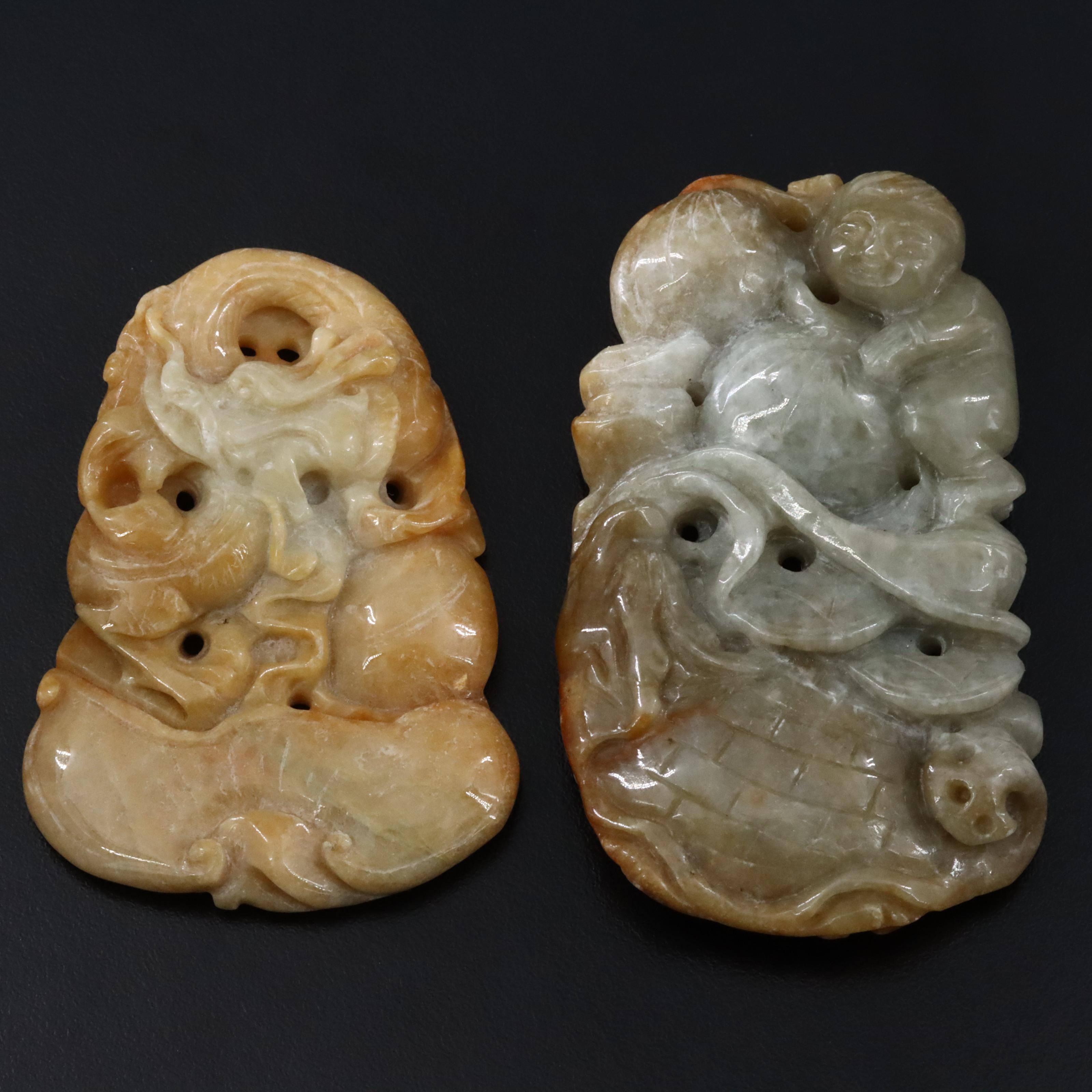 Set of Carved Jadeite Pendants