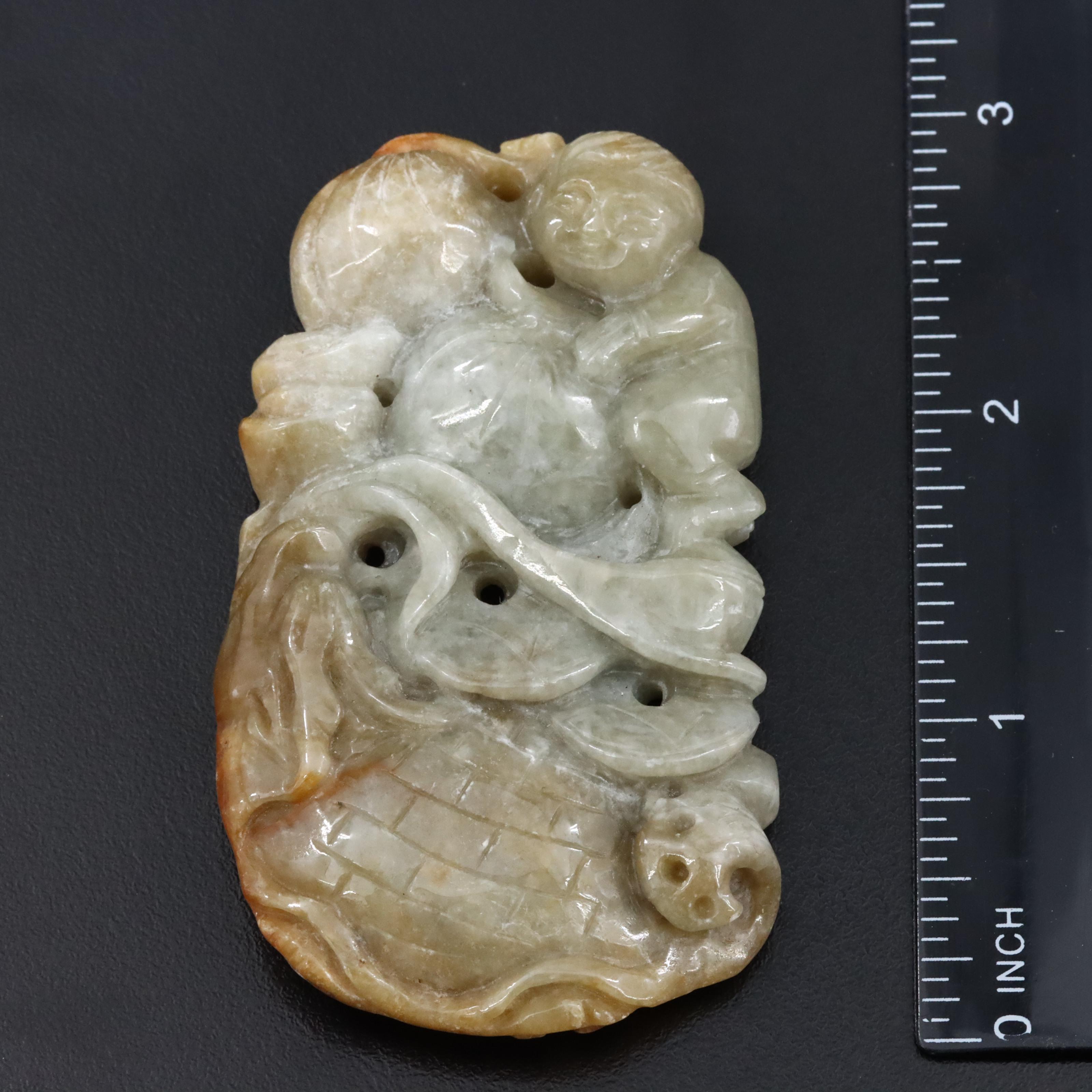 Set of Carved Jadeite Pendants