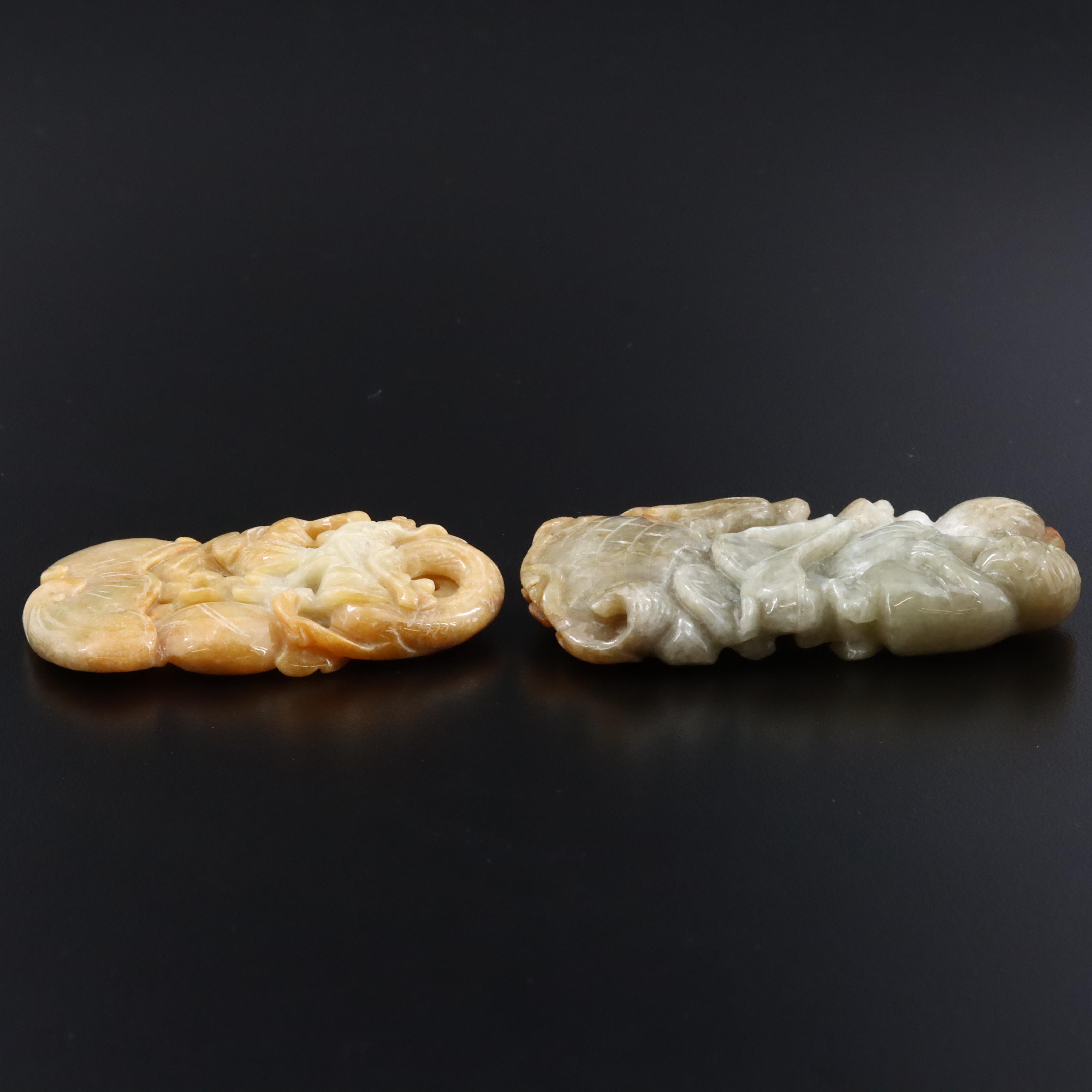 Set of Carved Jadeite Pendants