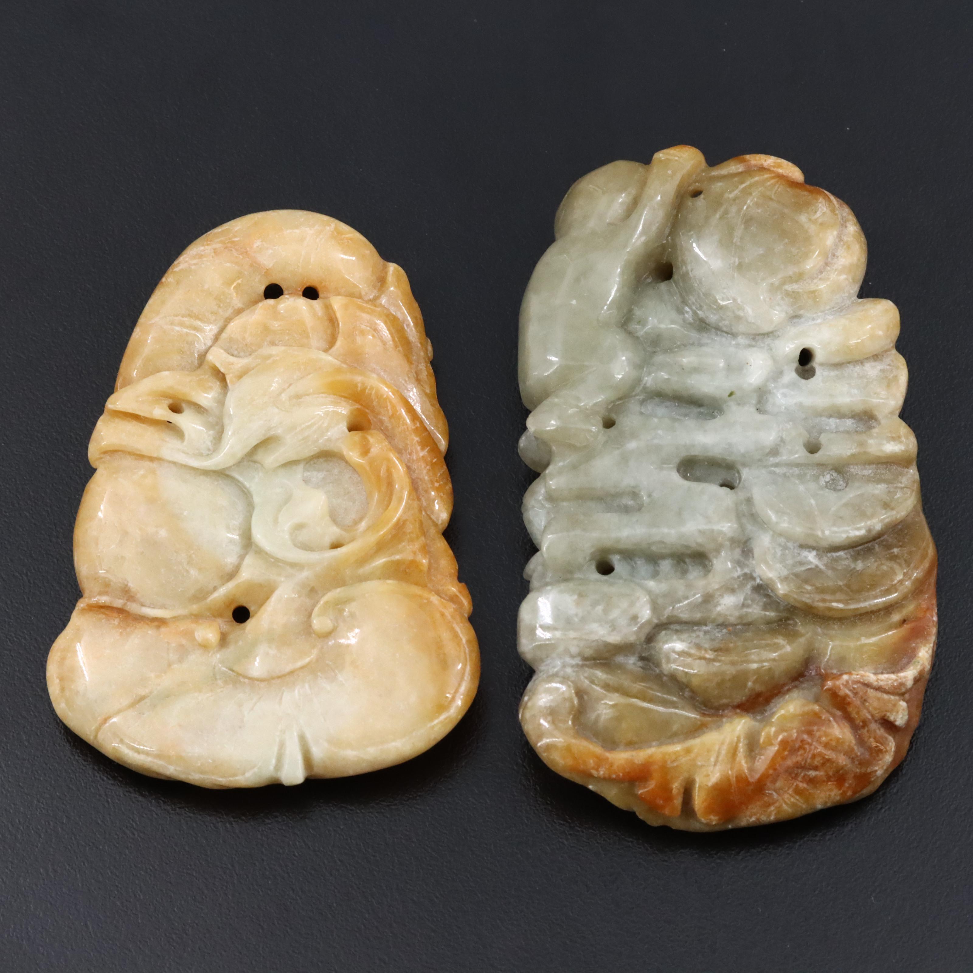 Set of Carved Jadeite Pendants