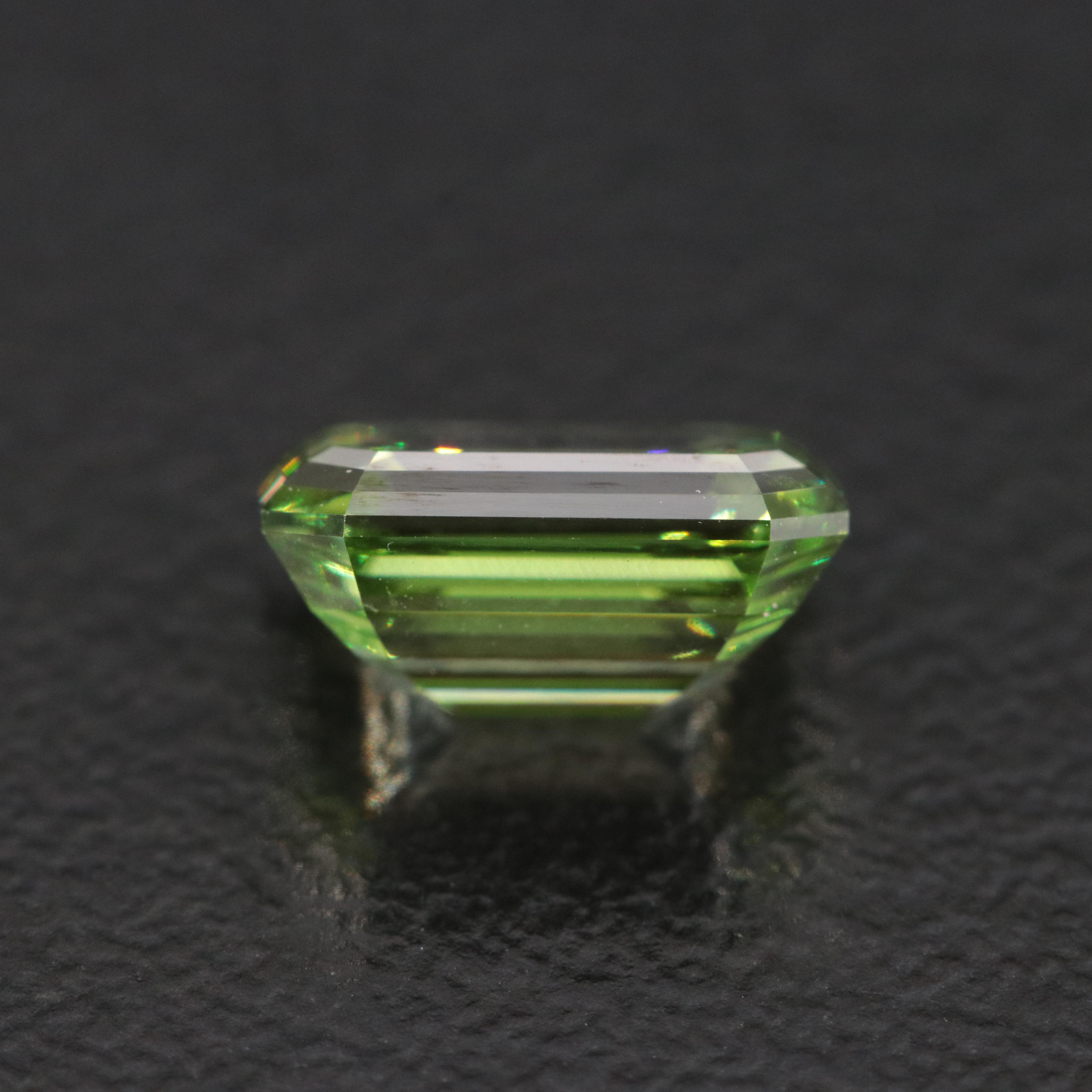 Loose 1.52 CT Lab Grown Fancy Green Diamond with IGI Report