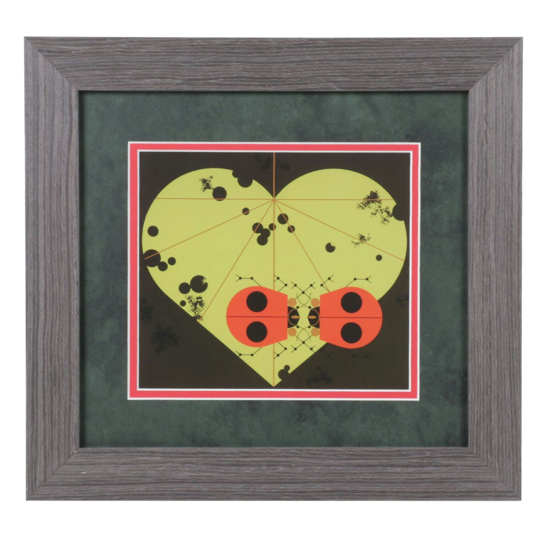 Charley Harper Offset Lithograph "Ladybug Lovers", 1971