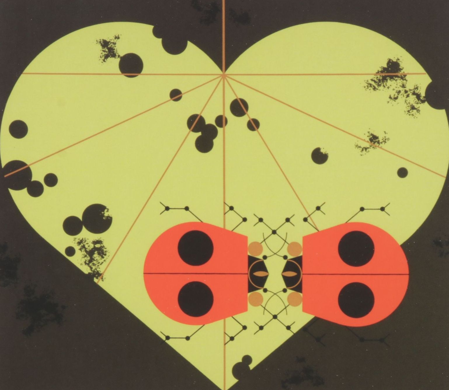 Charley Harper Offset Lithograph "Ladybug Lovers", 1971