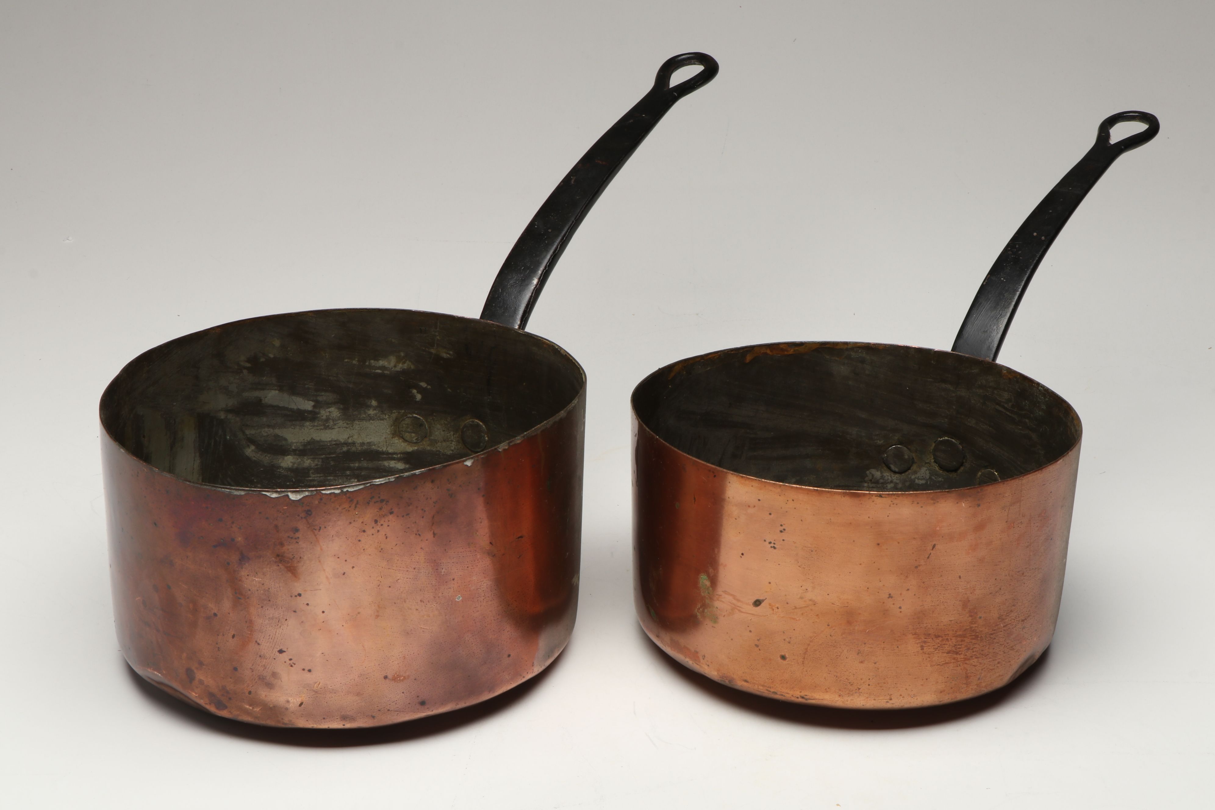 A.S. Ruslander & Son with Other Copper Pots and Rolling Pin