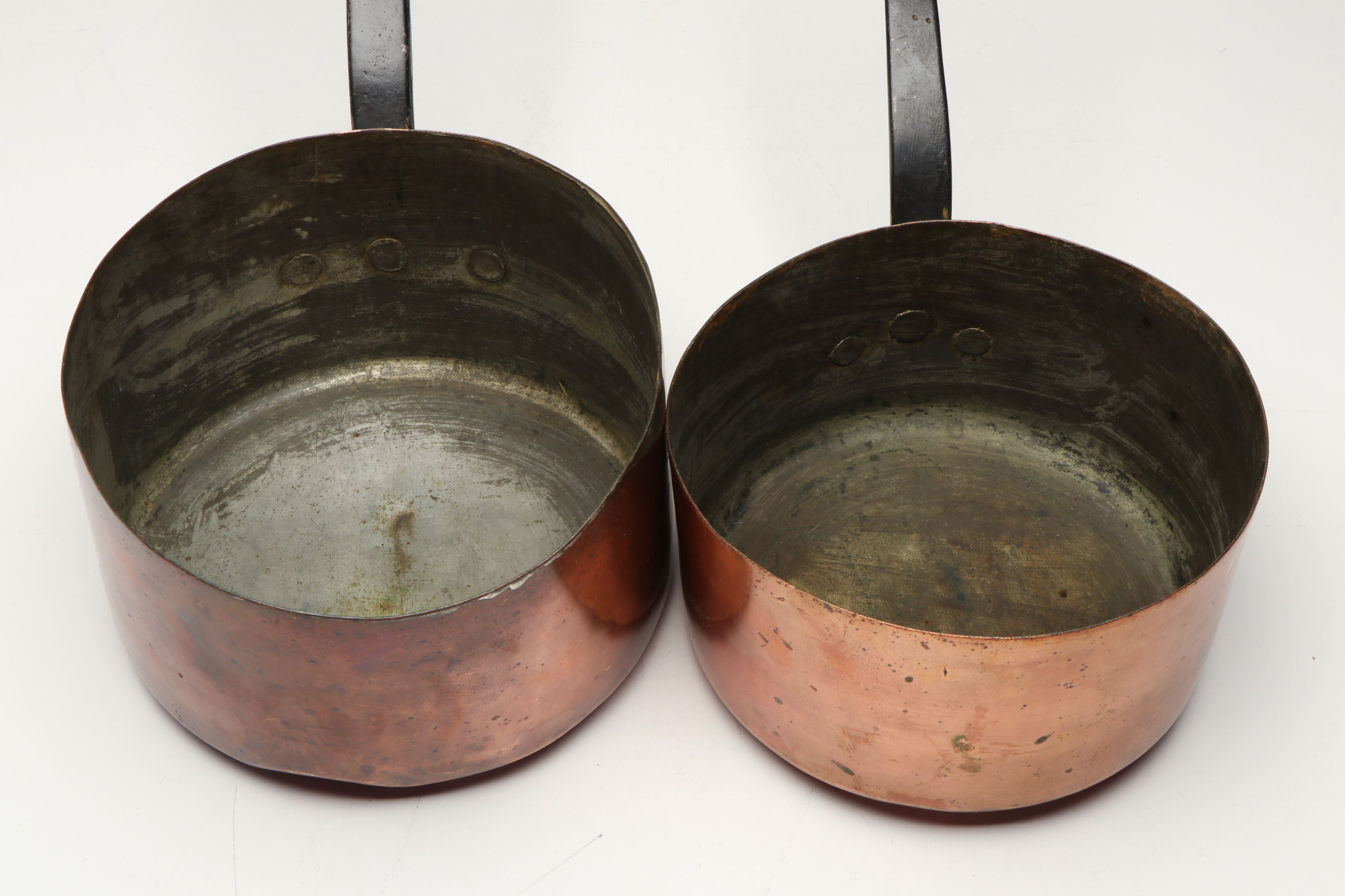 A.S. Ruslander & Son with Other Copper Pots and Rolling Pin