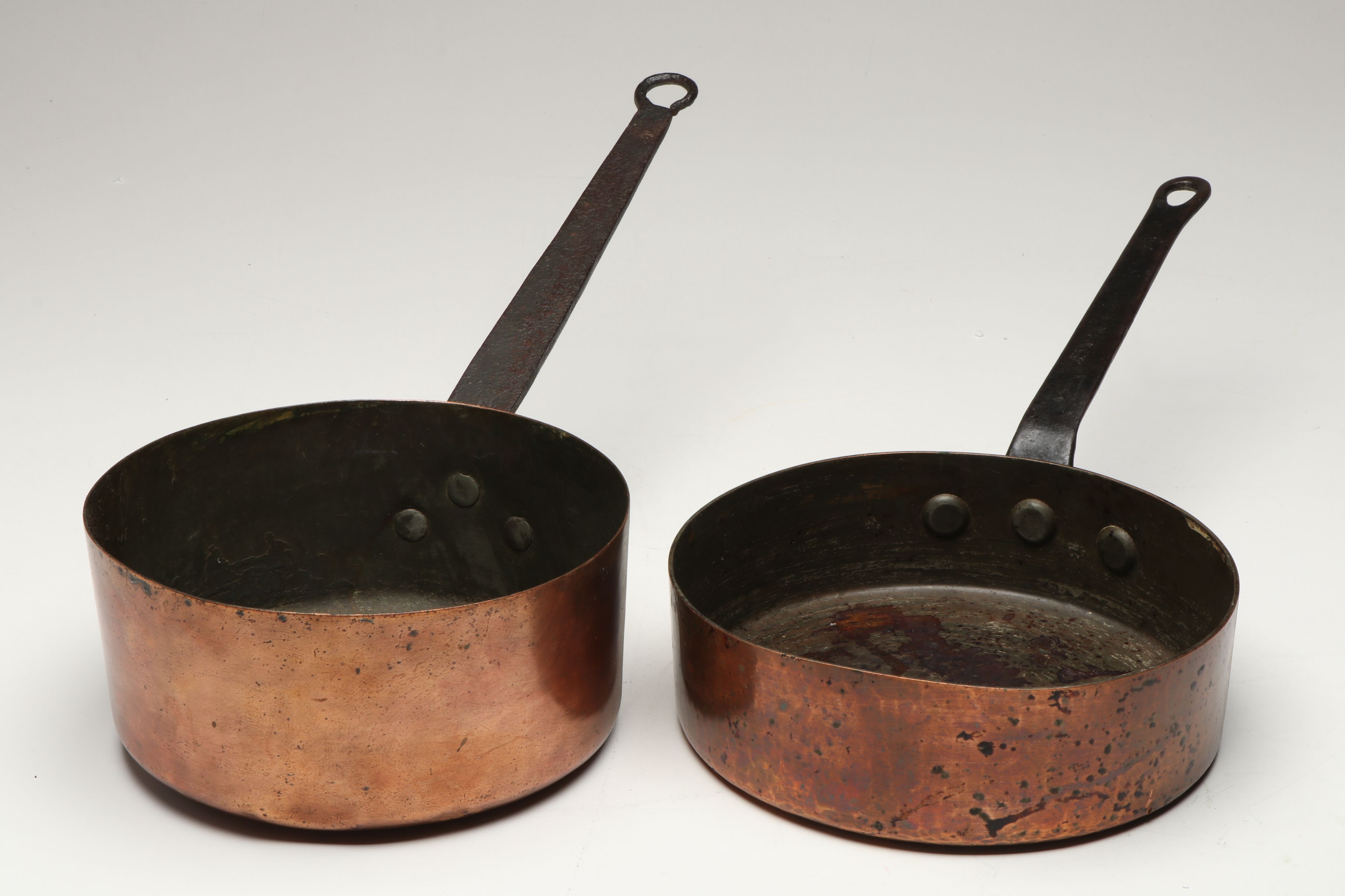 A.S. Ruslander & Son with Other Copper Pots and Rolling Pin