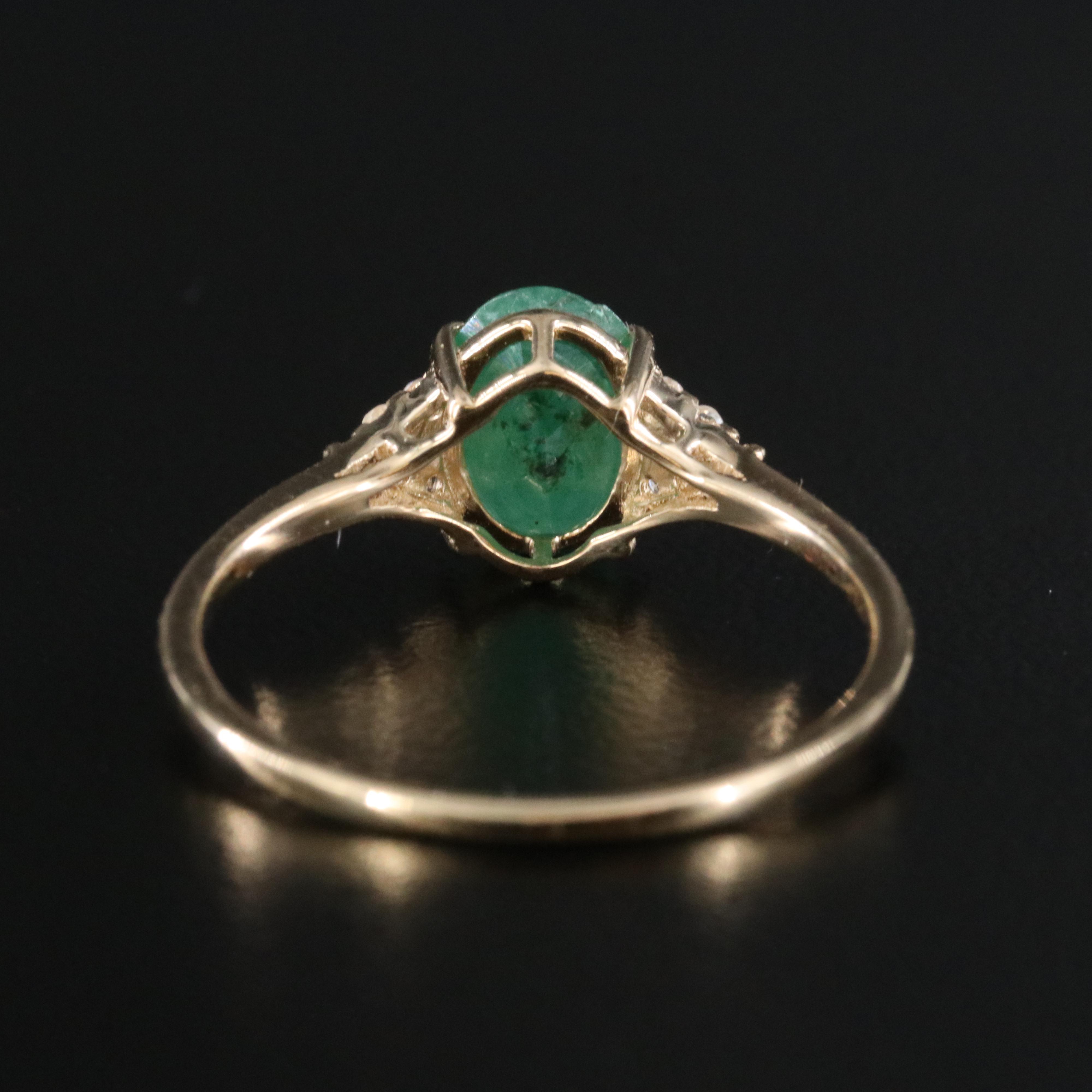 14K Emerald and White Sapphire Gem Ring