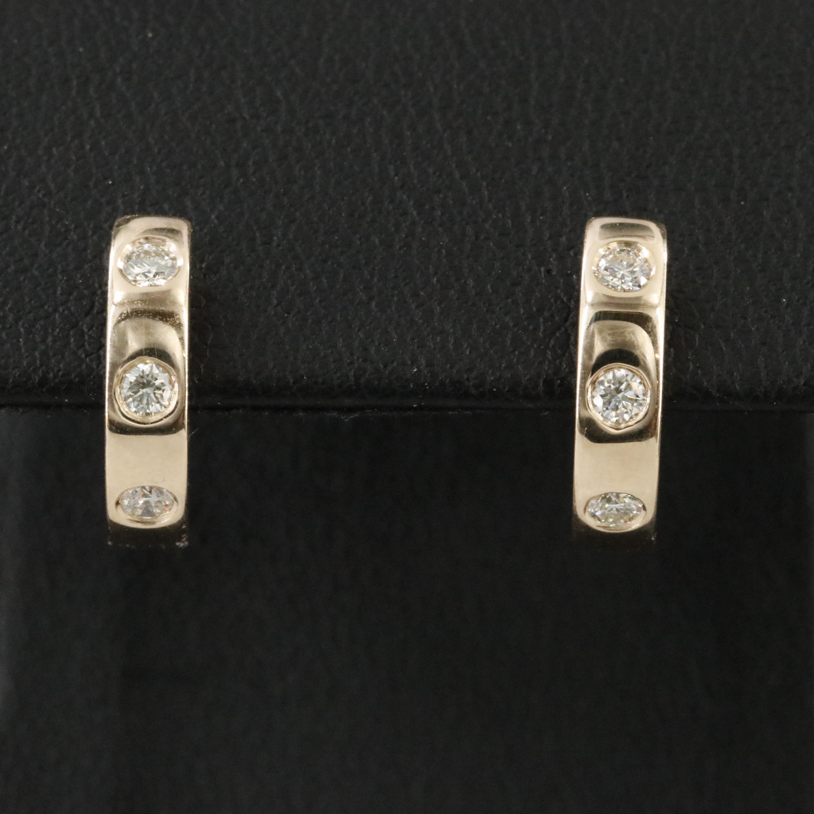 14K 0.30 CTW Diamond Huggie Earrings