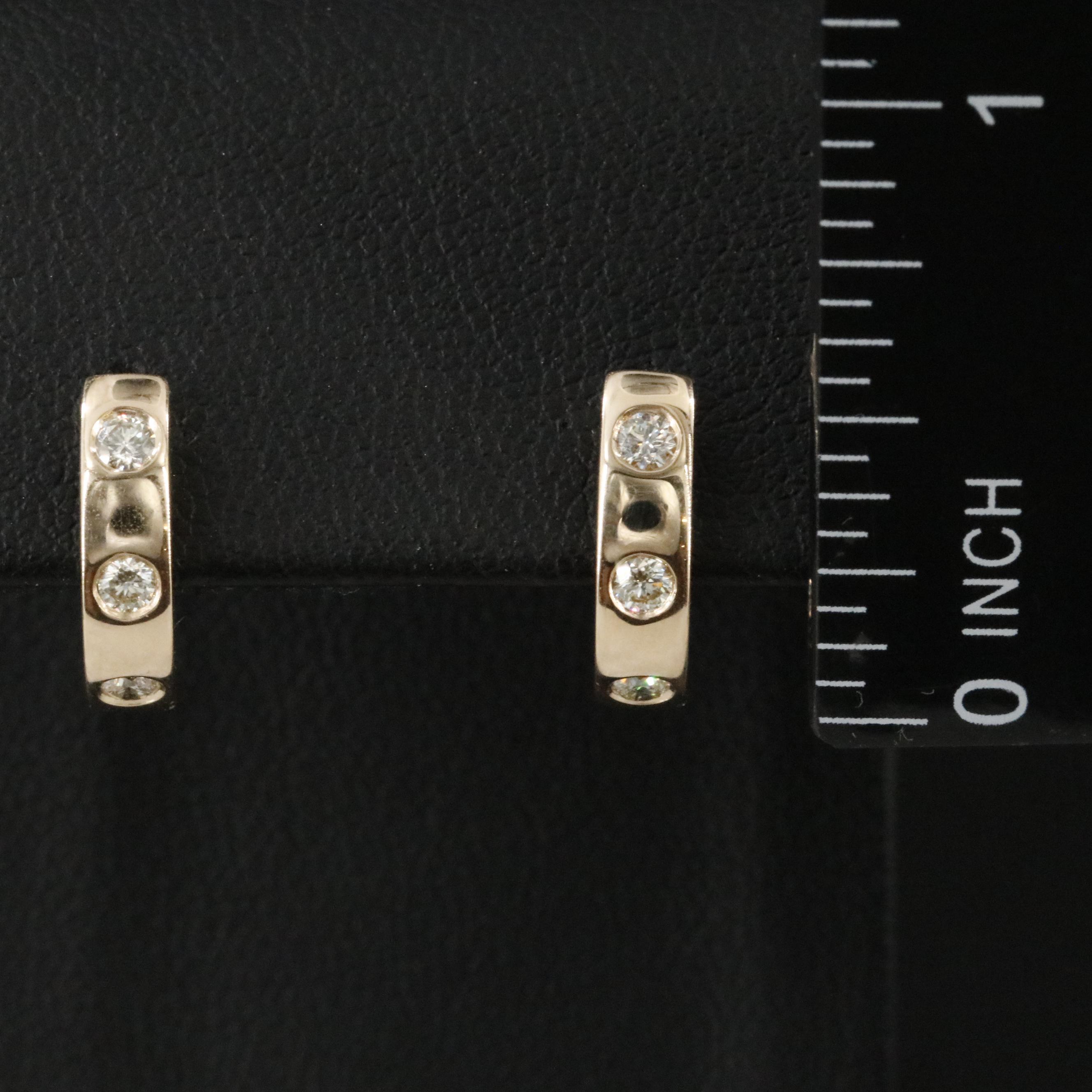 14K 0.30 CTW Diamond Huggie Earrings